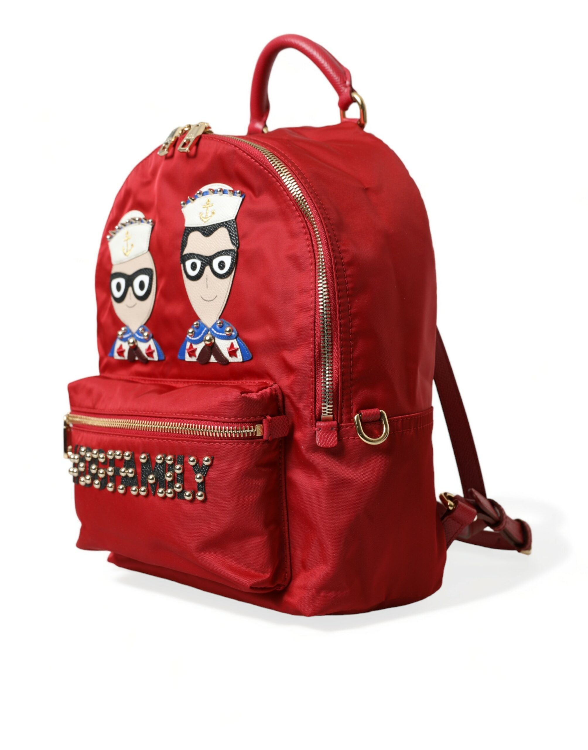 Dolce & Gabbana Embellished Red Backpack with Gold Detailing - Luksusmuotia Dolce & Gabbana - Tutustu YVES JAVANNI® 