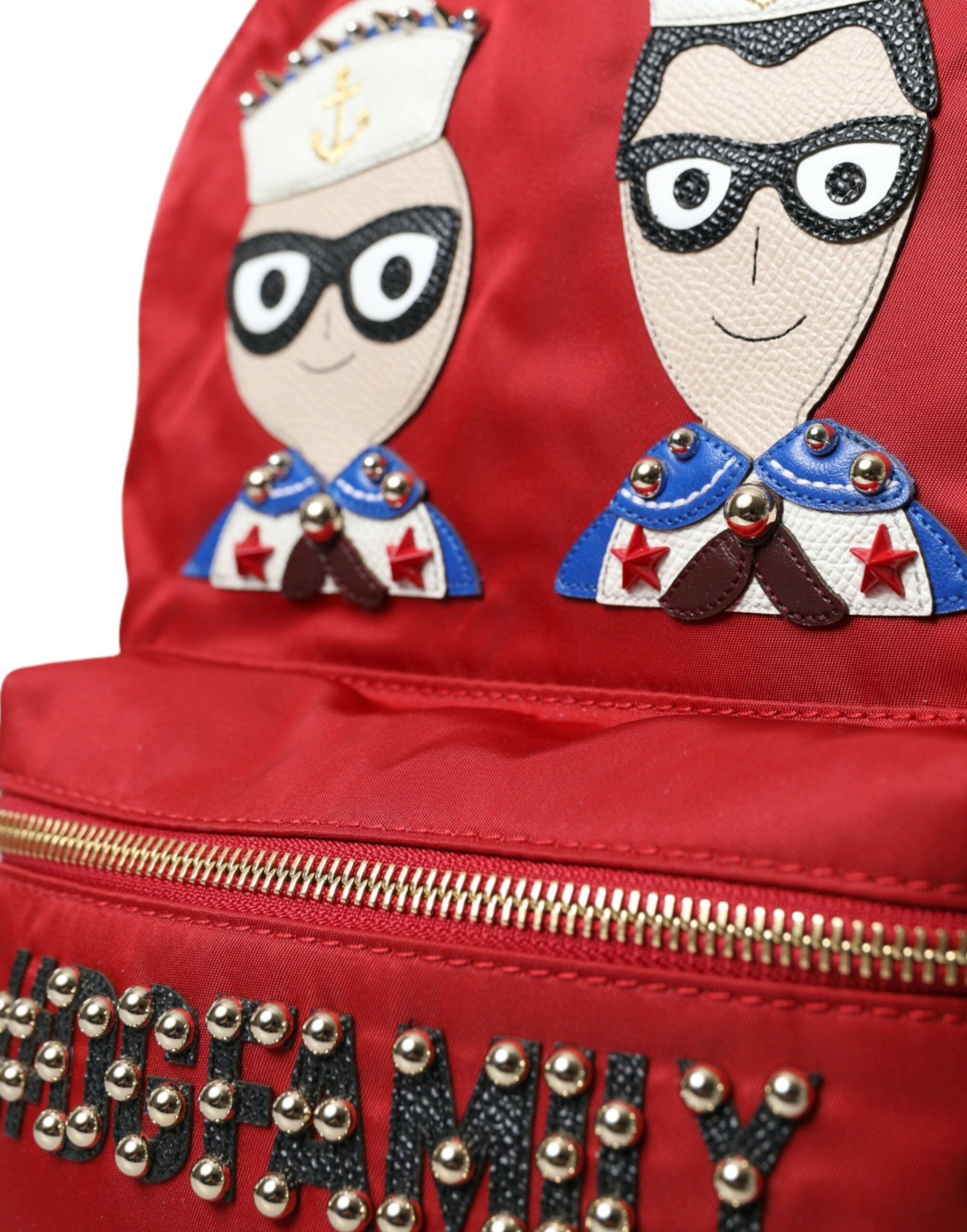 Dolce & Gabbana Embellished Red Backpack with Gold Detailing - Luksusmuotia Dolce & Gabbana - Tutustu YVES JAVANNI® 