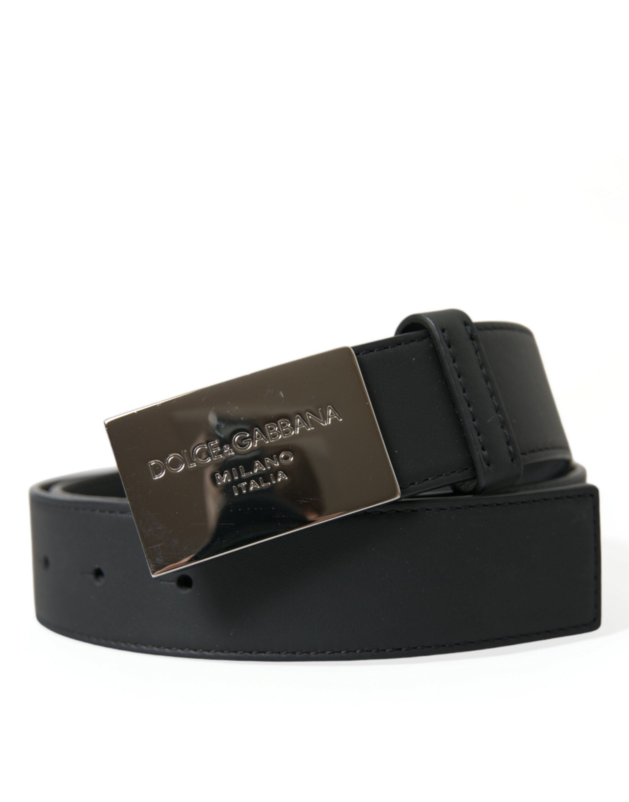 Dolce & Gabbana Elegant Black Leather Belt with Metal Buckle - Luksusmuotia Dolce & Gabbana - Tutustu YVES JAVANNI® 