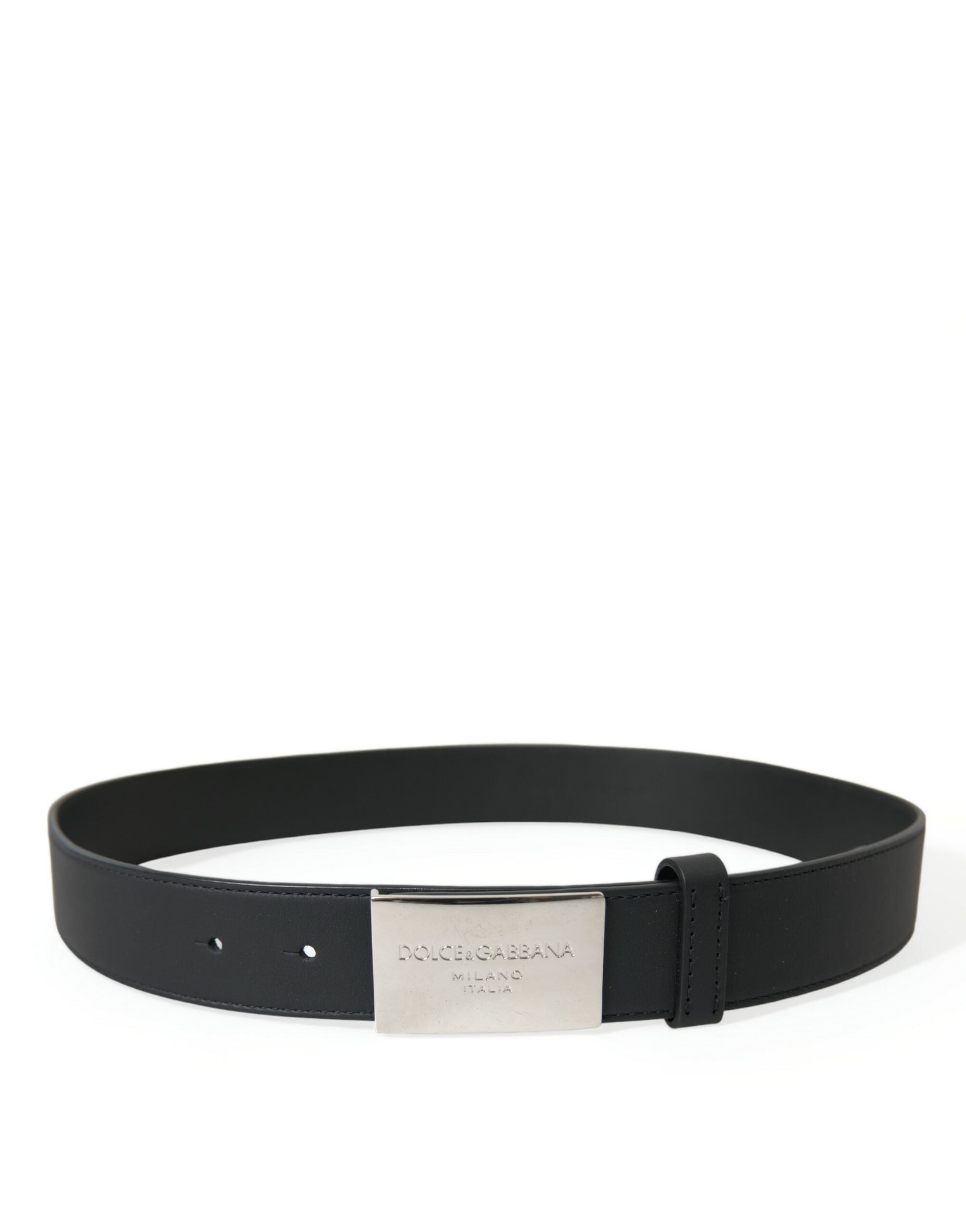 Dolce & Gabbana Elegant Black Leather Belt with Metal Buckle - Luksusmuotia Dolce & Gabbana - Tutustu YVES JAVANNI® 