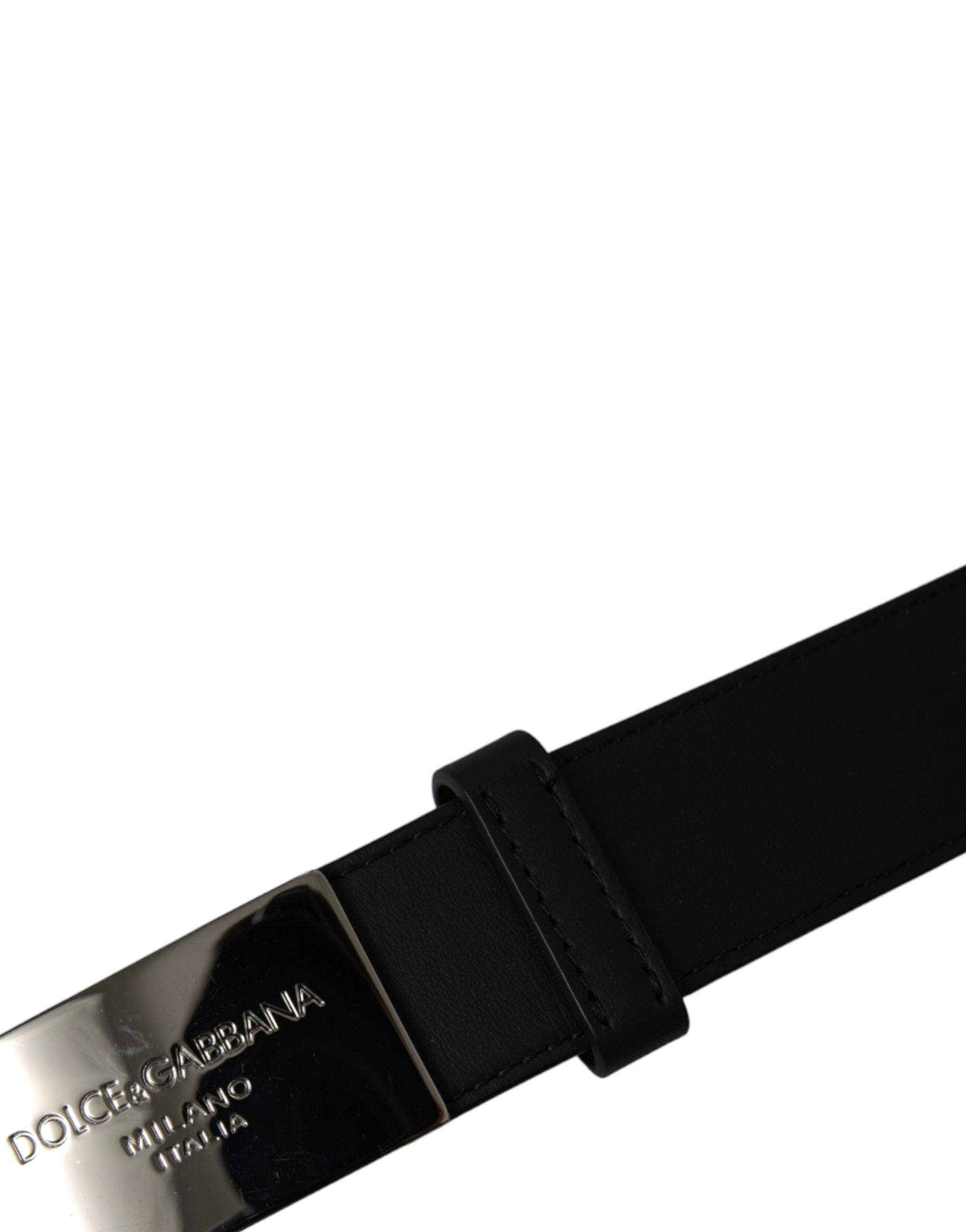 Dolce & Gabbana Elegant Black Leather Belt with Metal Buckle - Luksusmuotia Dolce & Gabbana - Tutustu YVES JAVANNI® 