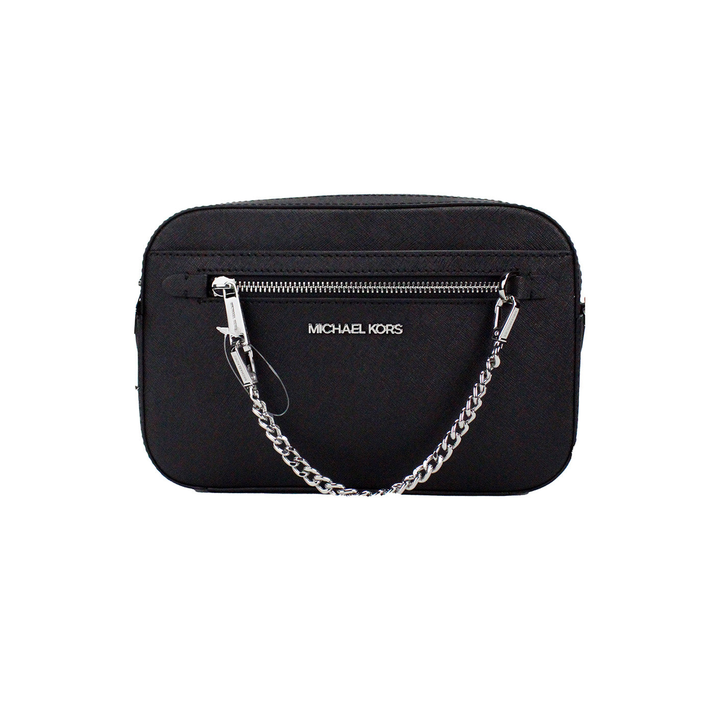 Michael Kors Jet Set East West Large Black Leather Zip Chain Crossbody Bag - Luksusmuotia Michael Kors - Tutustu YVES JAVANNI® 