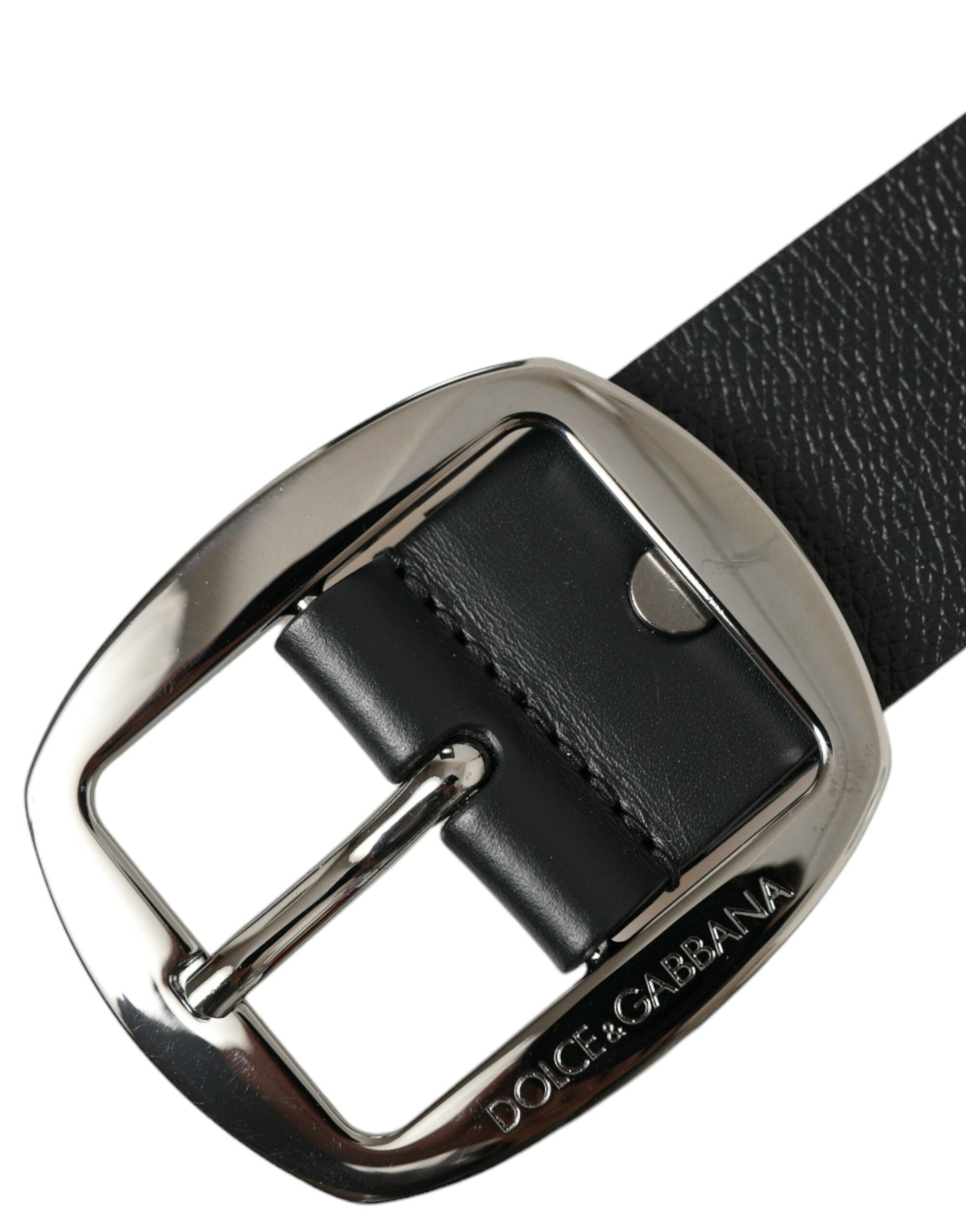 Dolce & Gabbana Elegant Black Leather Belt with Metal Buckle - Luksusmuotia Dolce & Gabbana - Tutustu YVES JAVANNI® 