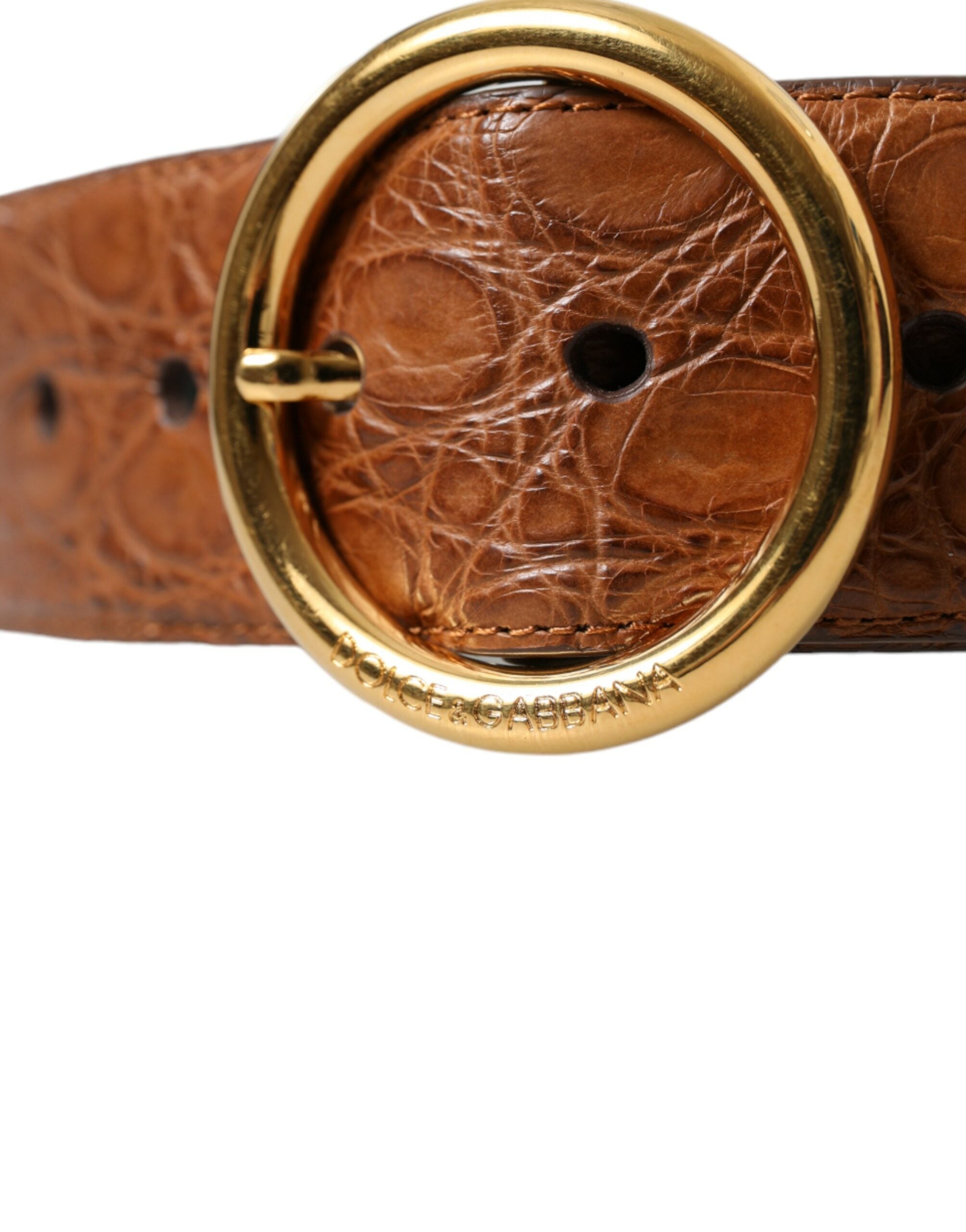 Dolce & Gabbana Elegant Exotic Leather Belt - Rich Brown - Luksusmuotia Dolce & Gabbana - Tutustu YVES JAVANNI® 