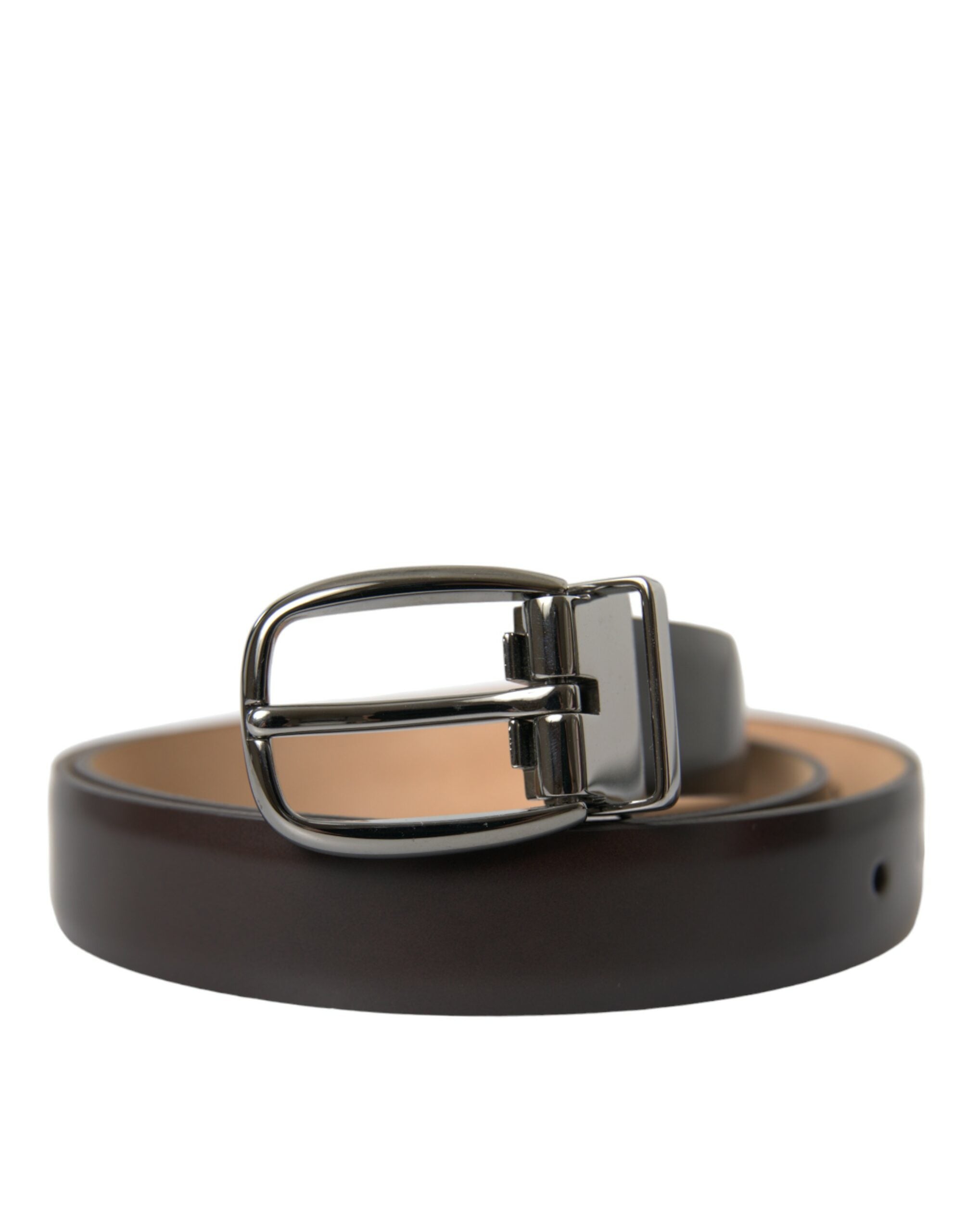 Dolce & Gabbana Elegant Dark Brown Leather Belt - Luksusmuotia Dolce & Gabbana - Tutustu YVES JAVANNI® 