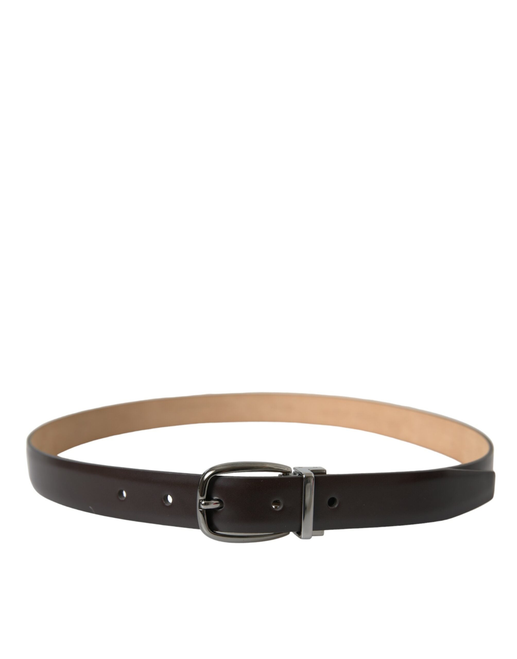 Dolce & Gabbana Elegant Dark Brown Leather Belt - Luksusmuotia Dolce & Gabbana - Tutustu YVES JAVANNI® 