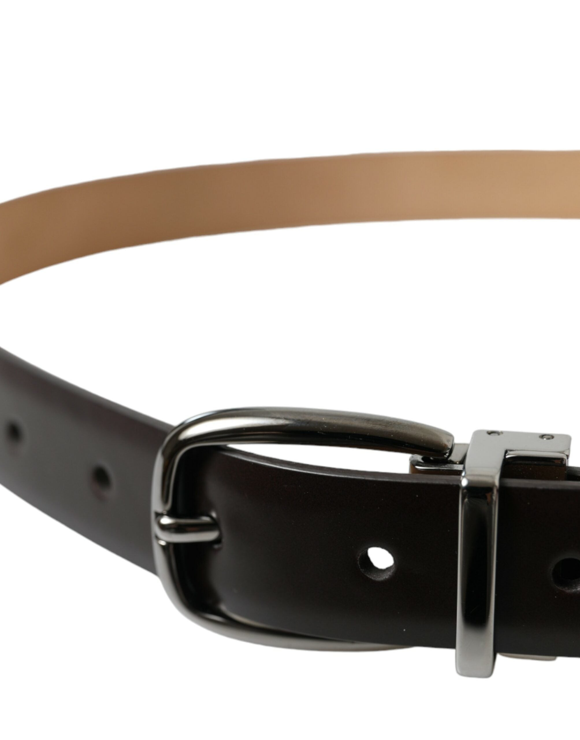 Dolce & Gabbana Elegant Dark Brown Leather Belt - Luksusmuotia Dolce & Gabbana - Tutustu YVES JAVANNI® 