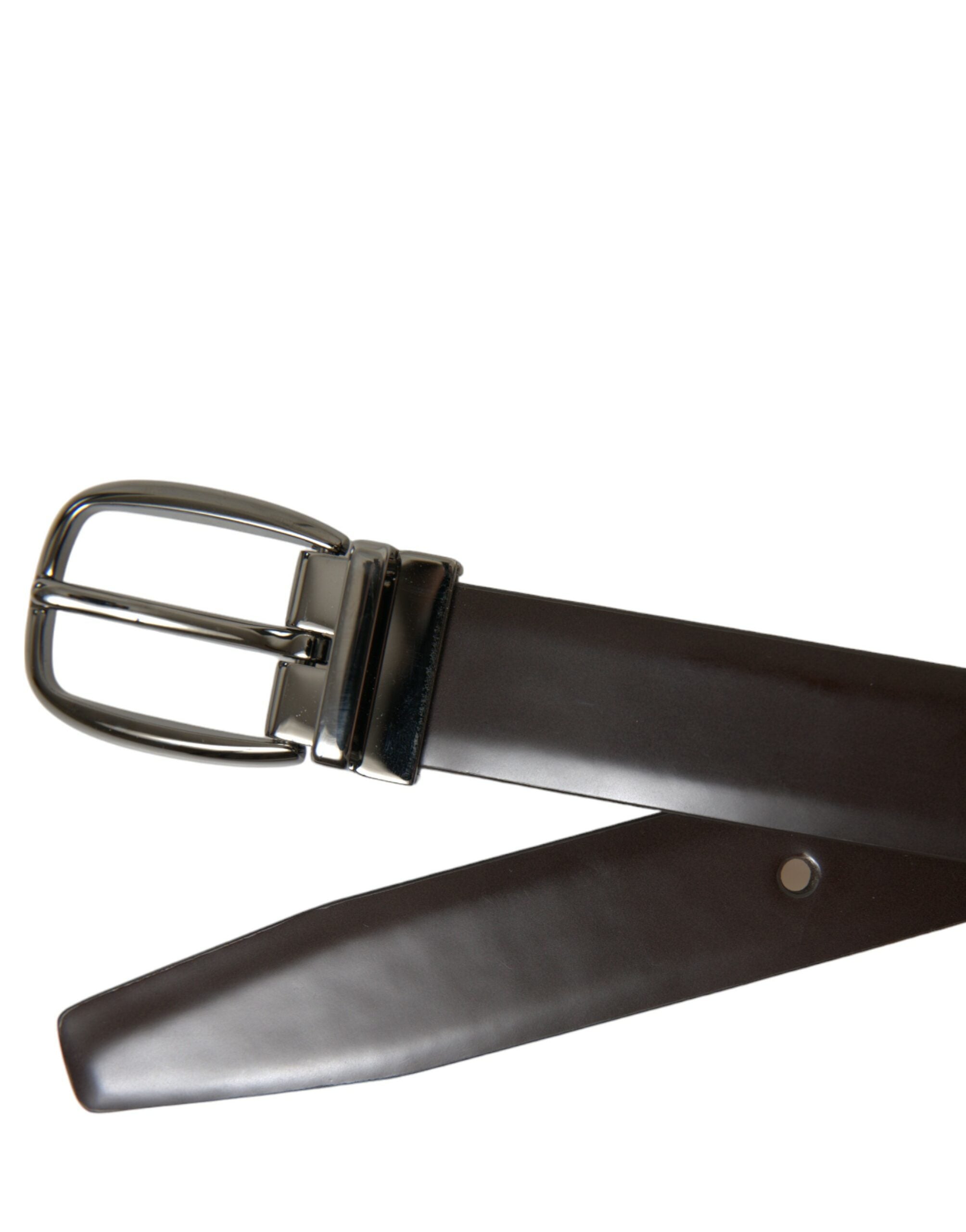 Dolce & Gabbana Elegant Dark Brown Leather Belt - Luksusmuotia Dolce & Gabbana - Tutustu YVES JAVANNI® 