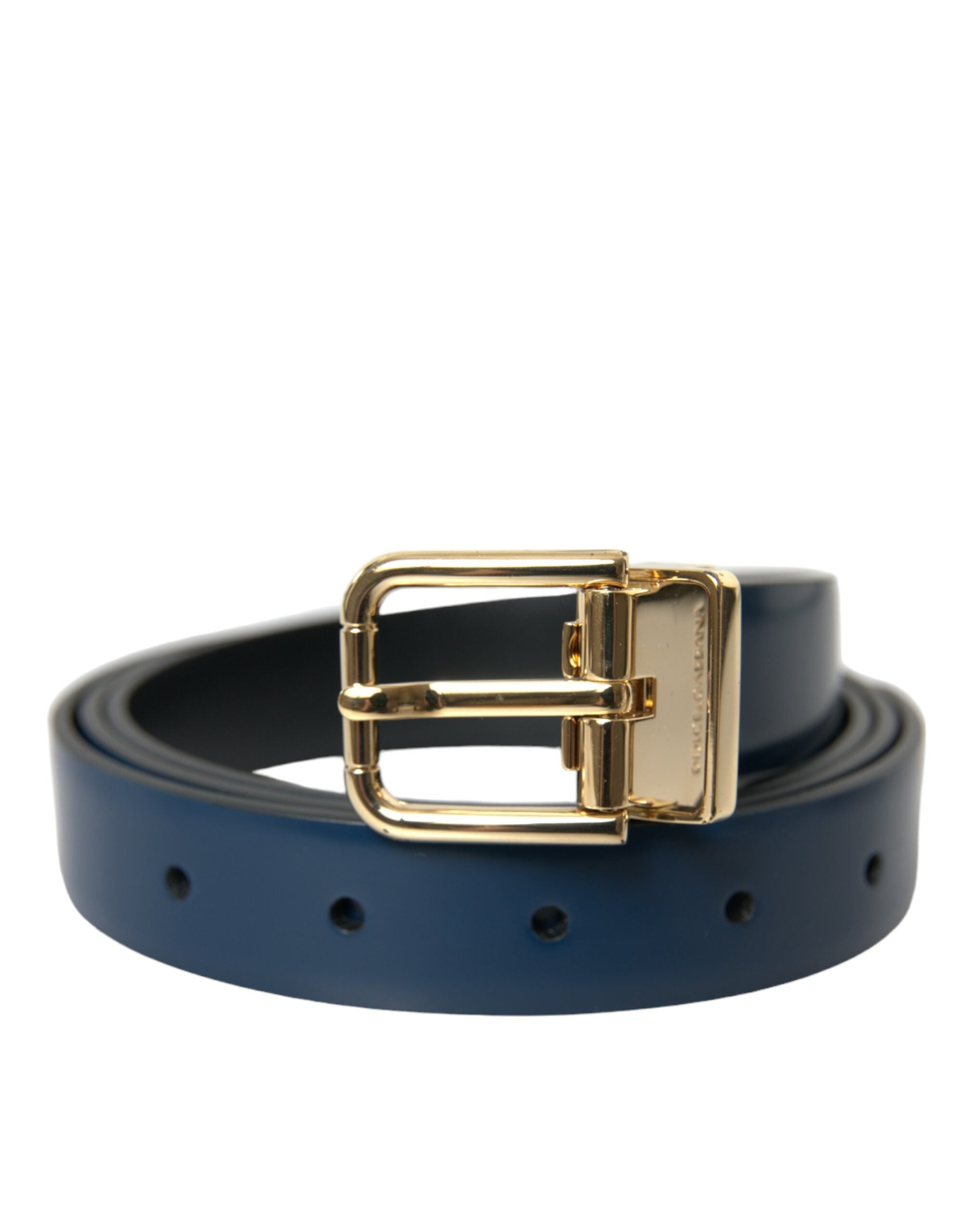 Dolce & Gabbana Elegant Blue Leather Belt with Metal Buckle - Luksusmuotia Dolce & Gabbana - Tutustu YVES JAVANNI® 