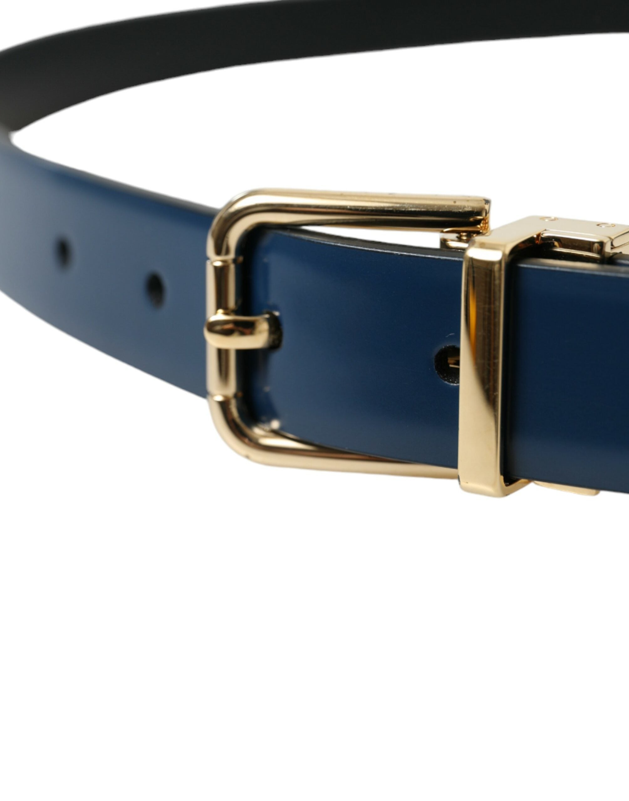 Dolce & Gabbana Elegant Blue Leather Belt with Metal Buckle - Luksusmuotia Dolce & Gabbana - Tutustu YVES JAVANNI® 