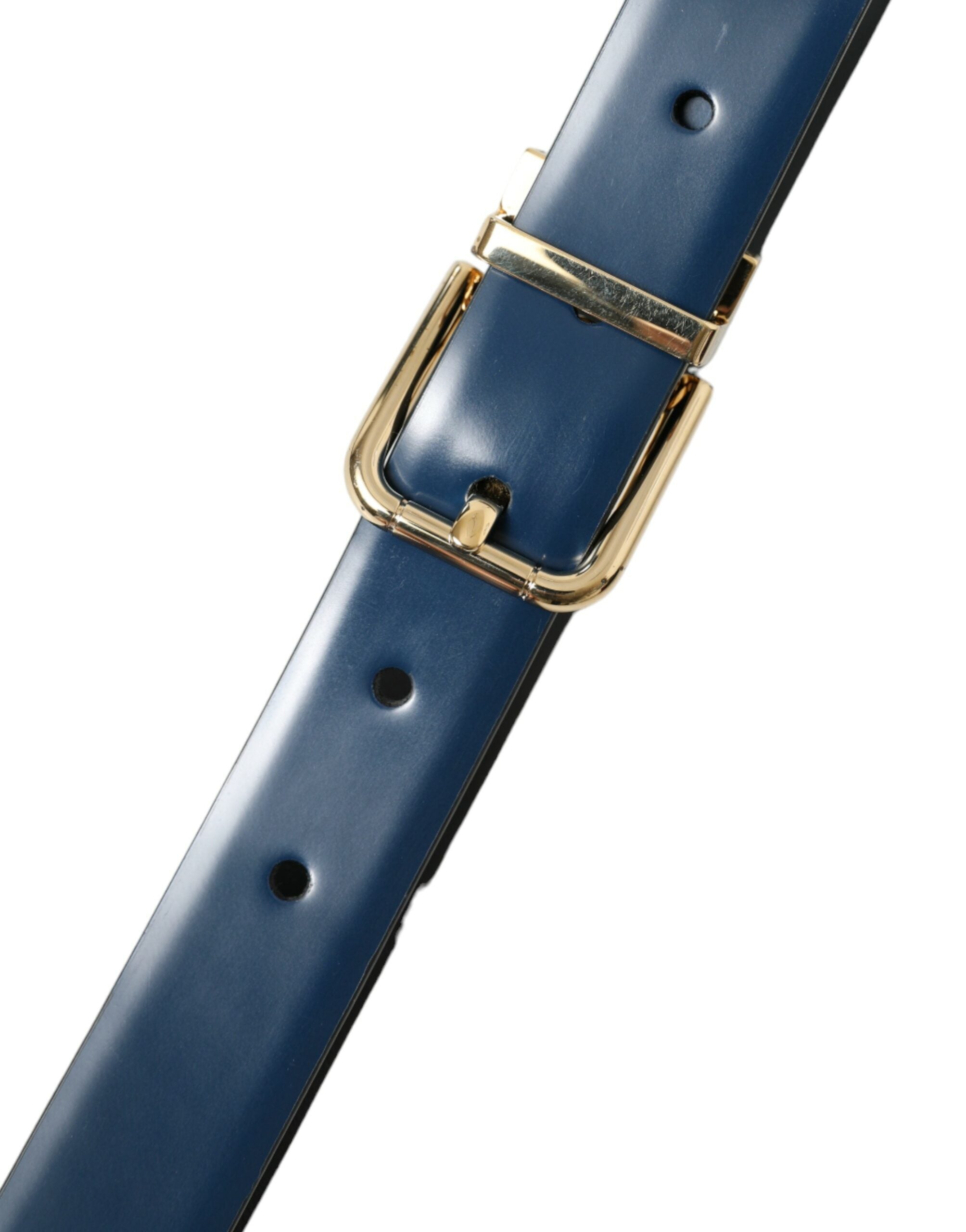 Dolce & Gabbana Elegant Blue Leather Belt with Metal Buckle - Luksusmuotia Dolce & Gabbana - Tutustu YVES JAVANNI® 