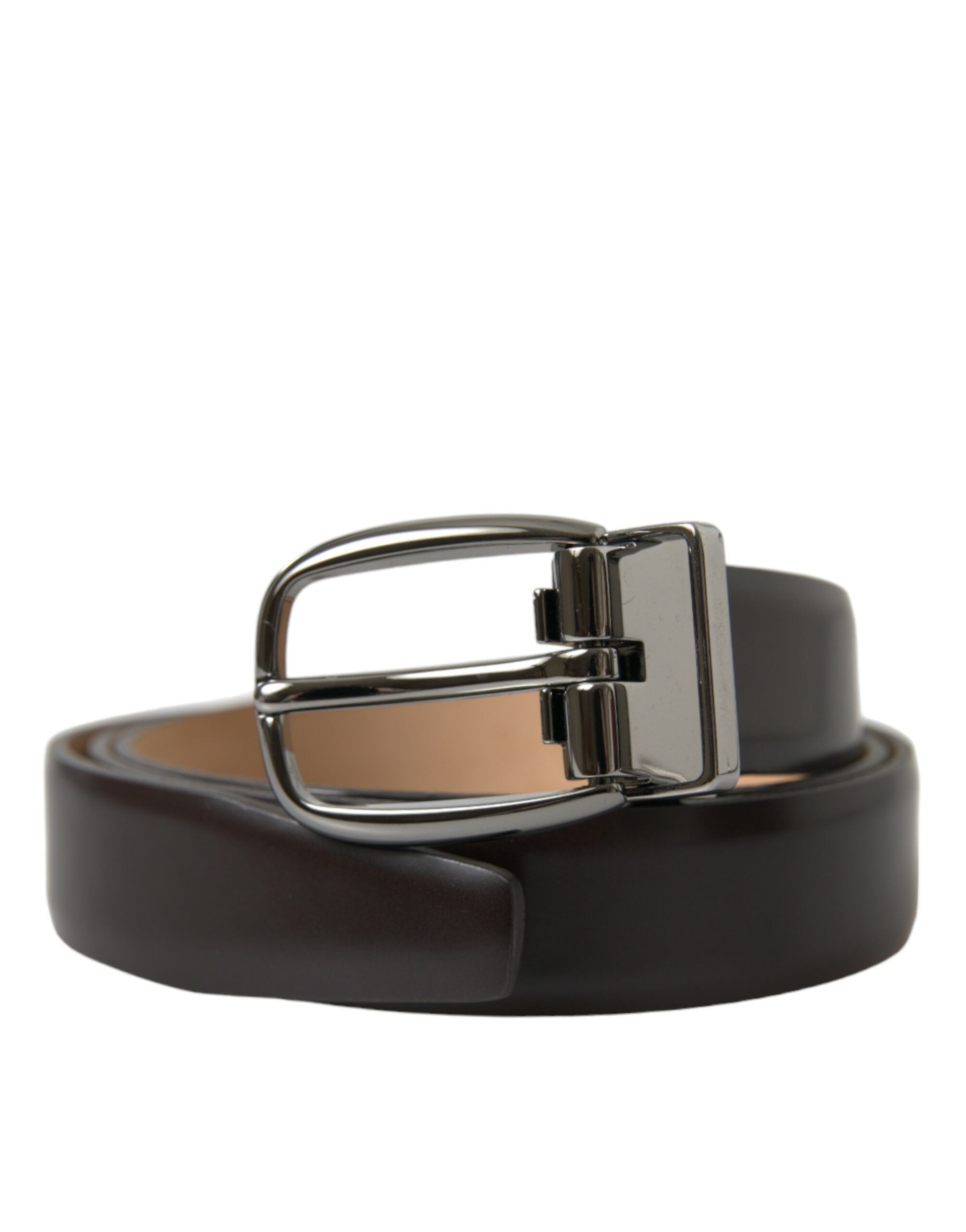 Dolce & Gabbana Elegant Dark Brown Calf Leather Belt - Luksusmuotia Dolce & Gabbana - Tutustu YVES JAVANNI® 