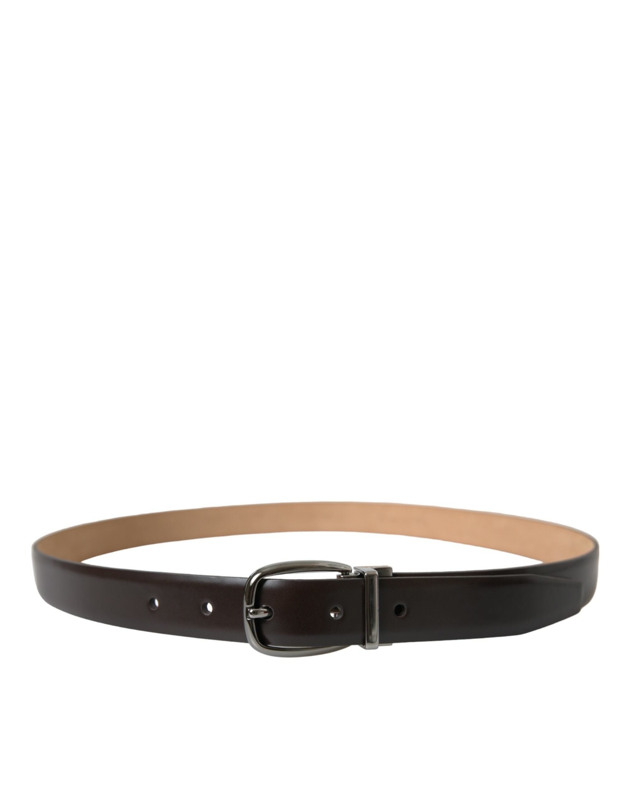 Dolce & Gabbana Elegant Dark Brown Calf Leather Belt - Luksusmuotia Dolce & Gabbana - Tutustu YVES JAVANNI® 