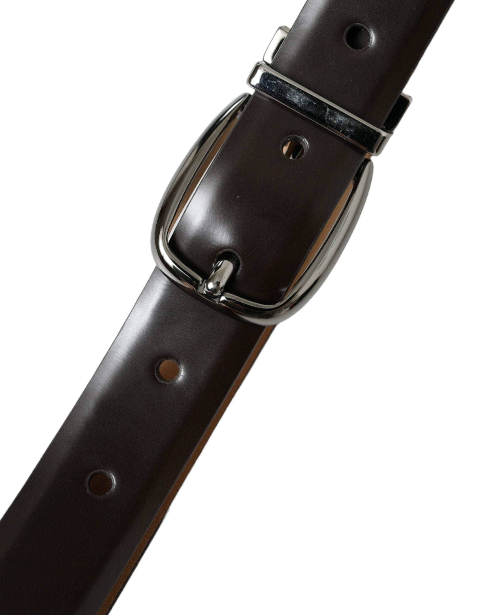 Dolce & Gabbana Elegant Dark Brown Calf Leather Belt - Luksusmuotia Dolce & Gabbana - Tutustu YVES JAVANNI® 