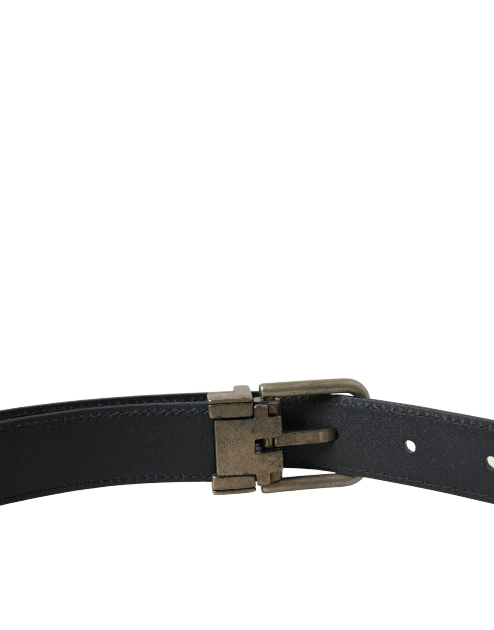 Dolce & Gabbana Elegant Blue Leather Belt with Metal Buckle - Luksusmuotia Dolce & Gabbana - Tutustu YVES JAVANNI® 