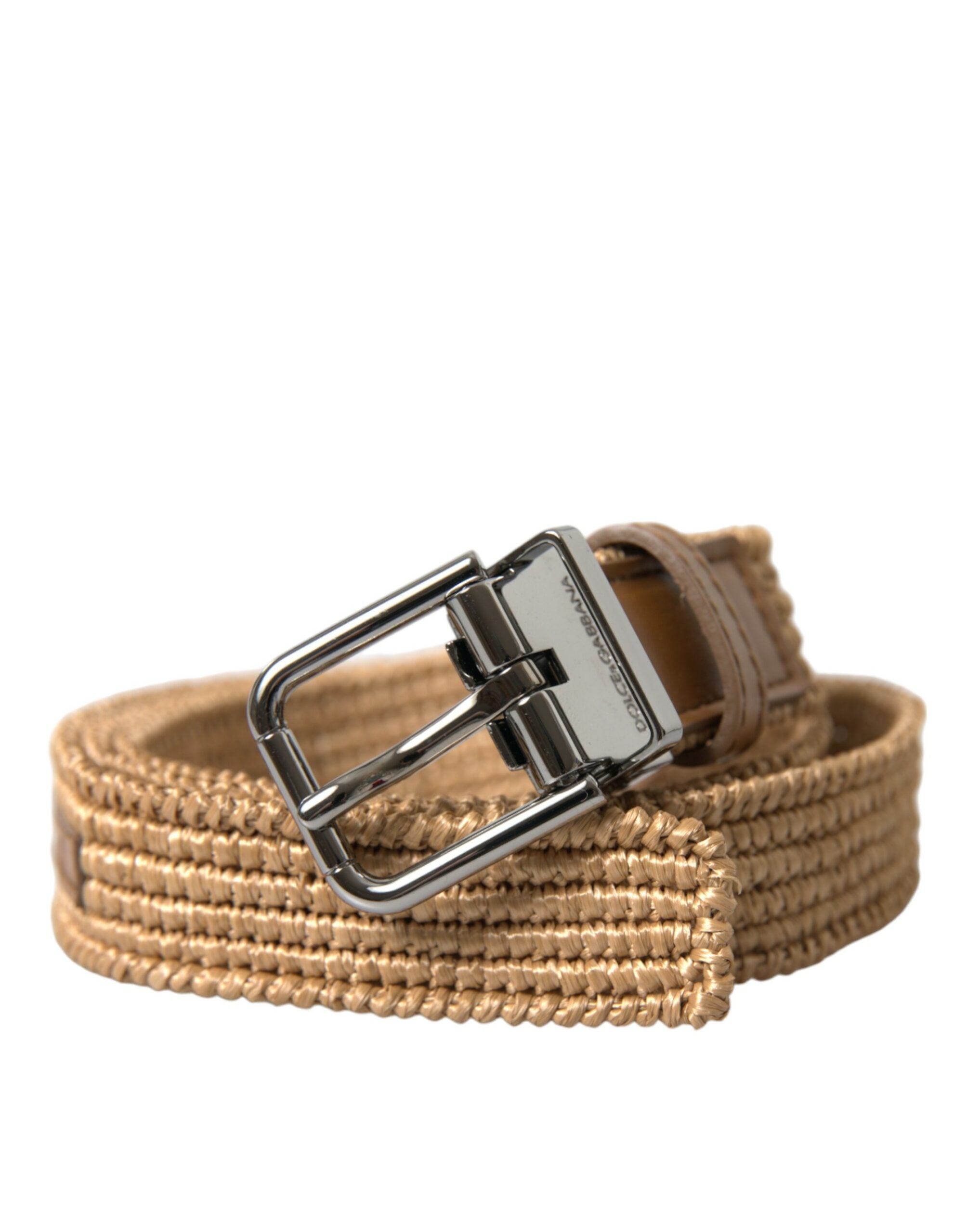 Dolce & Gabbana Elegant Beige Woven Leather Belt - Luksusmuotia Dolce & Gabbana - Tutustu YVES JAVANNI® 