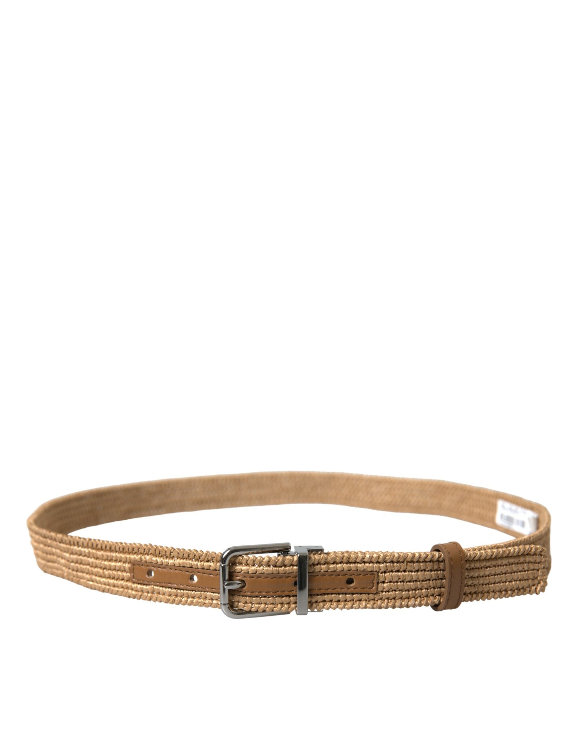 Dolce & Gabbana Elegant Beige Woven Leather Belt - Luksusmuotia Dolce & Gabbana - Tutustu YVES JAVANNI® 