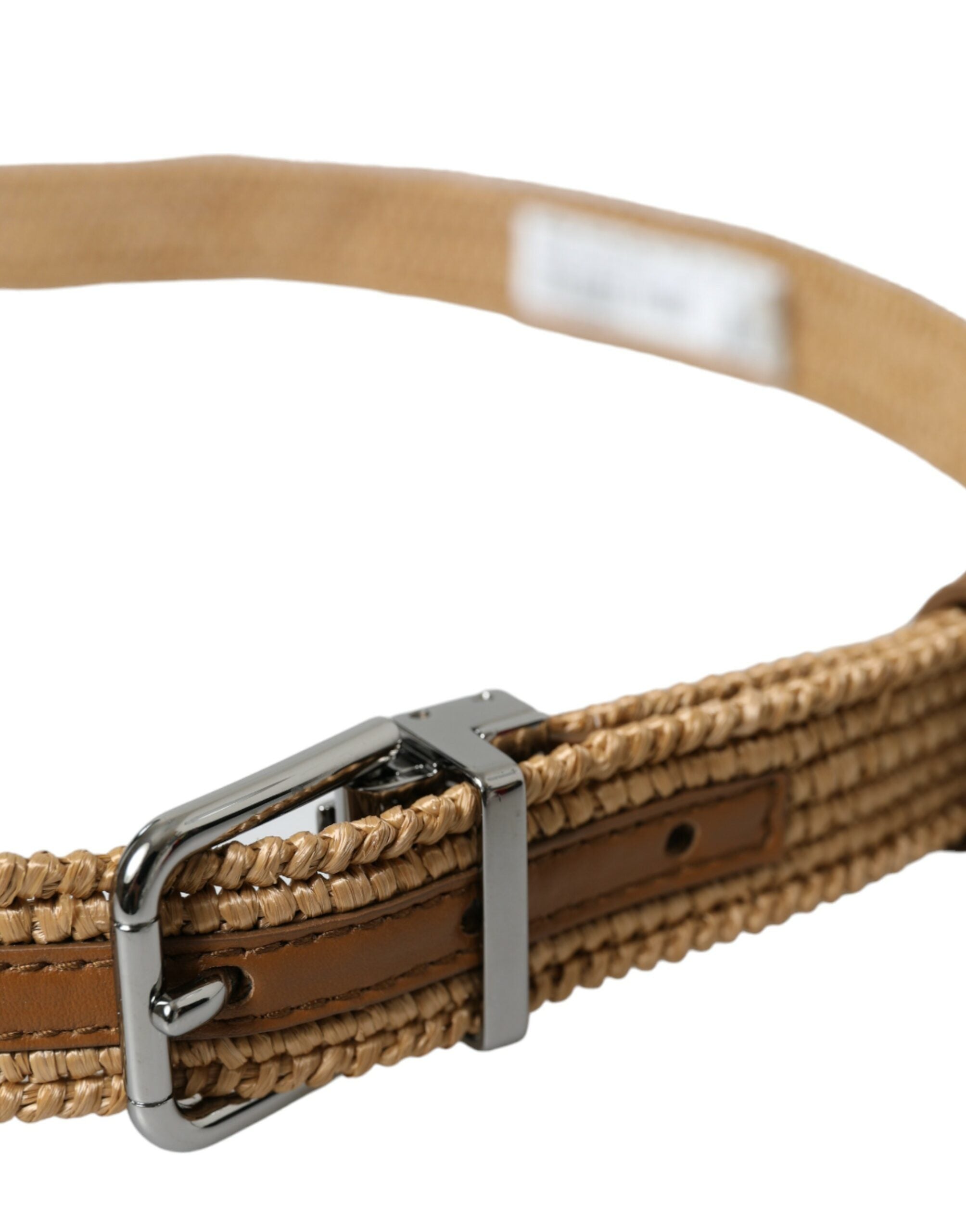 Dolce & Gabbana Elegant Beige Woven Leather Belt - Luksusmuotia Dolce & Gabbana - Tutustu YVES JAVANNI® 