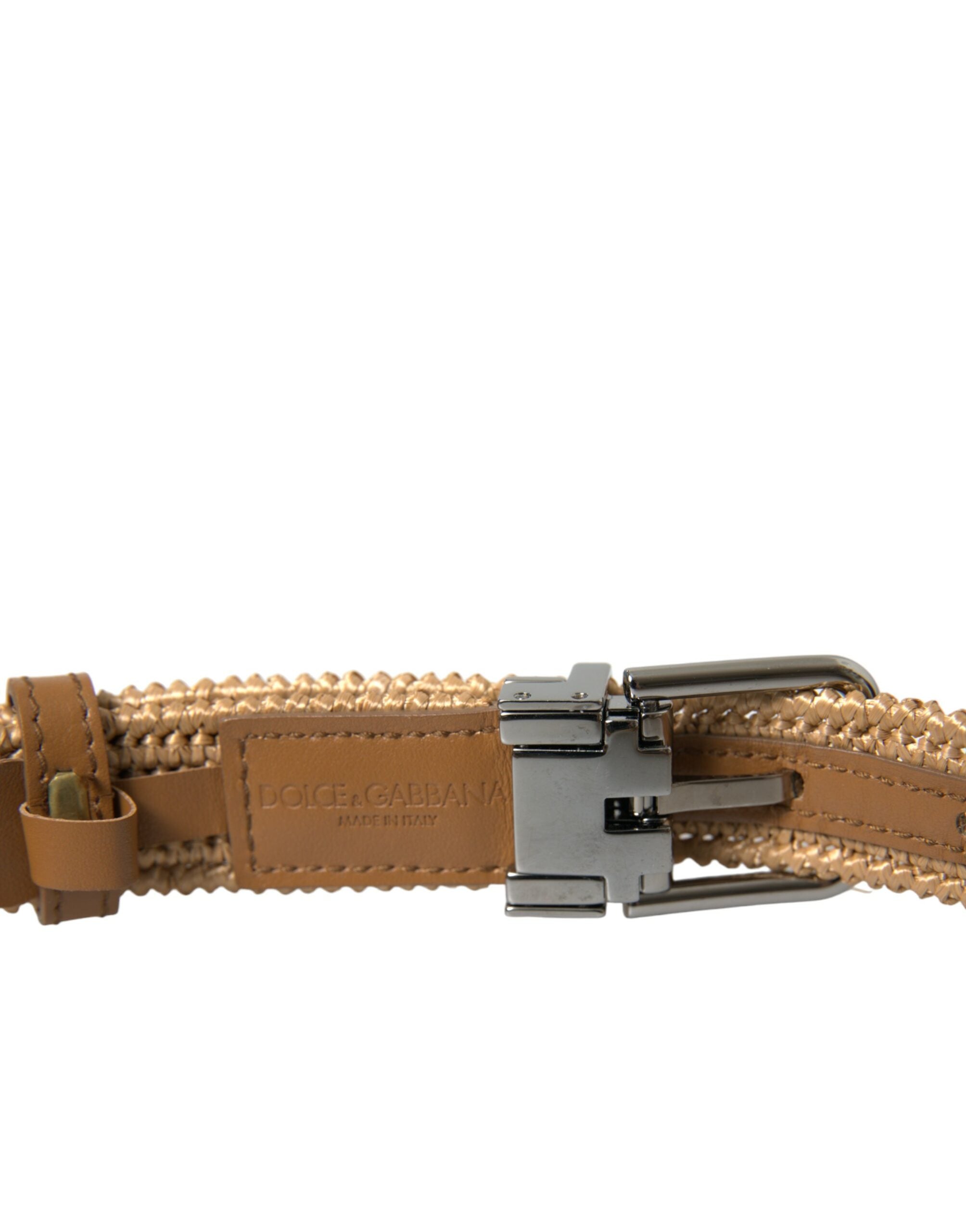 Dolce & Gabbana Elegant Beige Woven Leather Belt - Luksusmuotia Dolce & Gabbana - Tutustu YVES JAVANNI® 