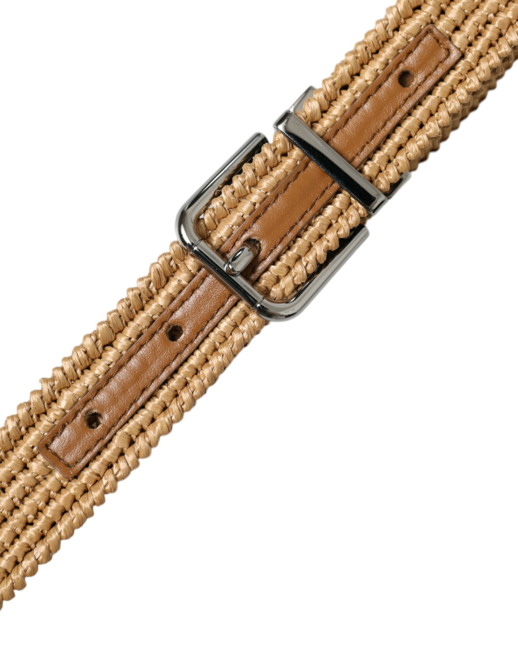 Dolce & Gabbana Elegant Beige Woven Leather Belt - Luksusmuotia Dolce & Gabbana - Tutustu YVES JAVANNI® 