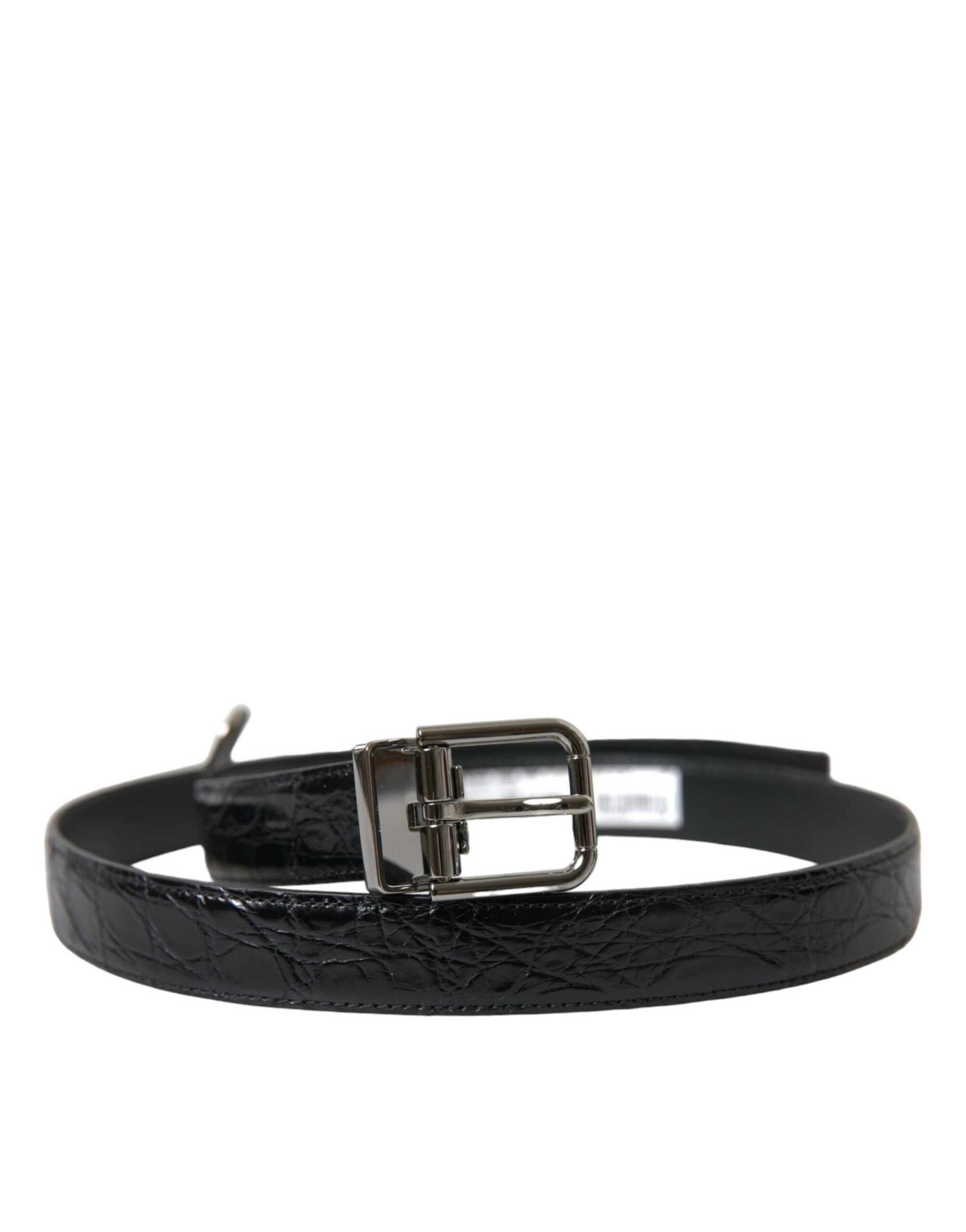 Dolce & Gabbana Elegant Black Leather Belt with Metal Buckle - Luksusmuotia Dolce & Gabbana - Tutustu YVES JAVANNI® 