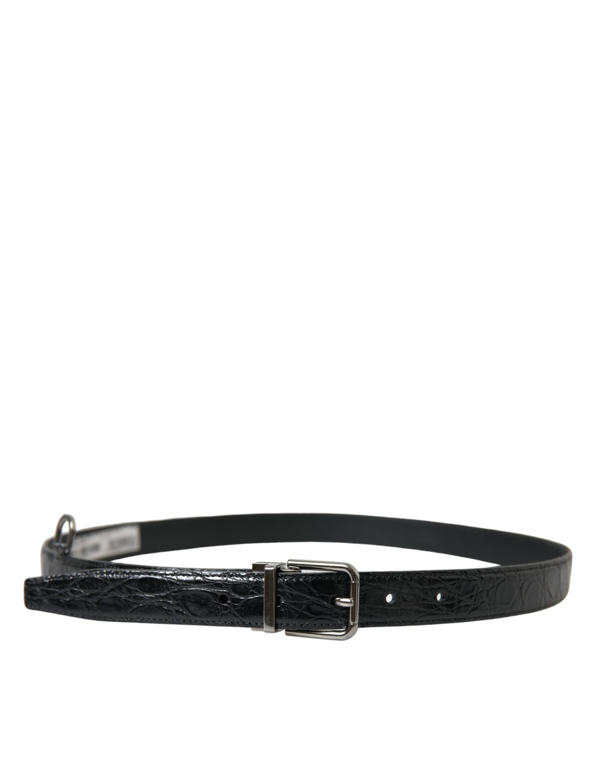 Dolce & Gabbana Elegant Black Leather Belt with Metal Buckle - Luksusmuotia Dolce & Gabbana - Tutustu YVES JAVANNI® 