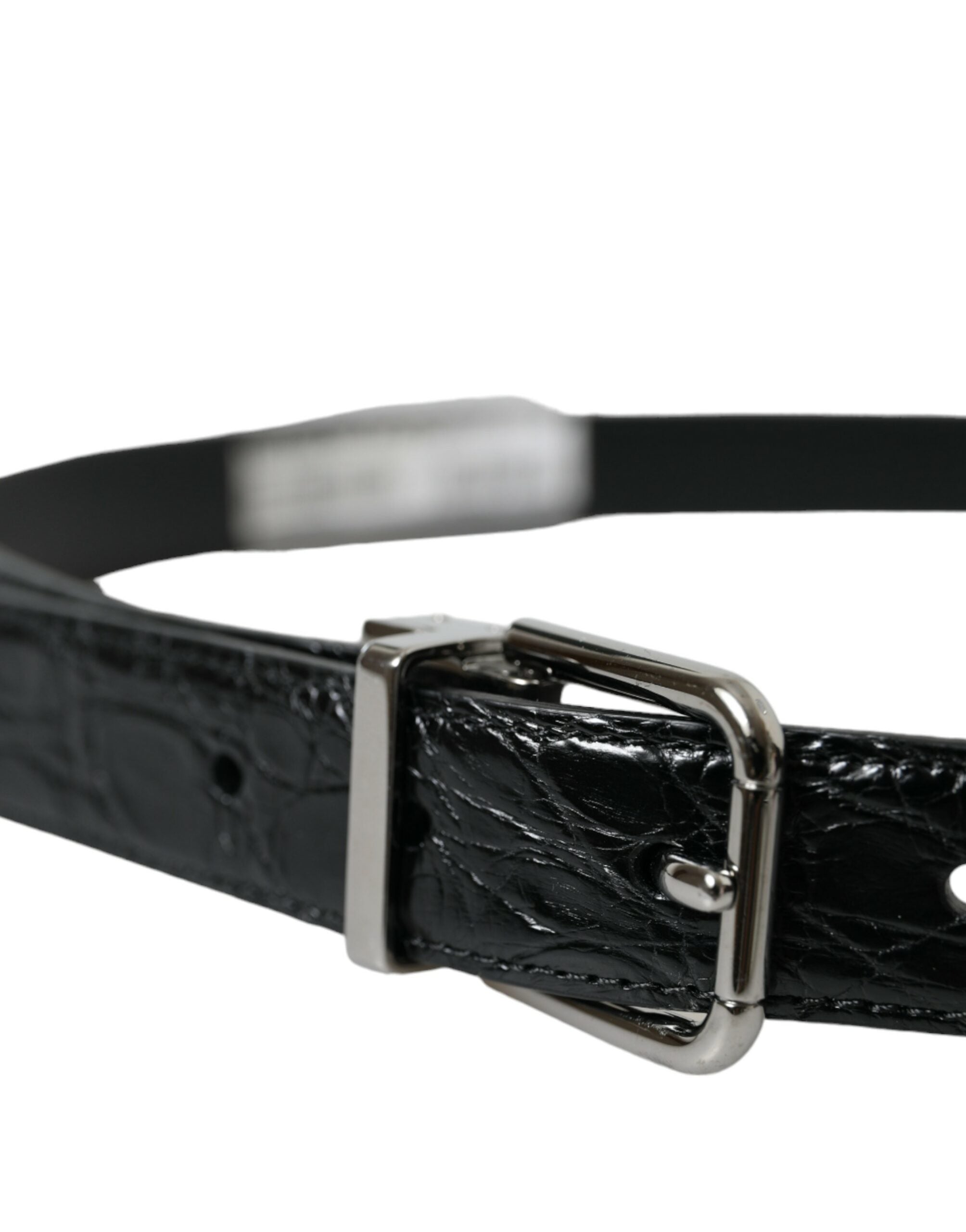 Dolce & Gabbana Elegant Black Leather Belt with Metal Buckle - Luksusmuotia Dolce & Gabbana - Tutustu YVES JAVANNI® 