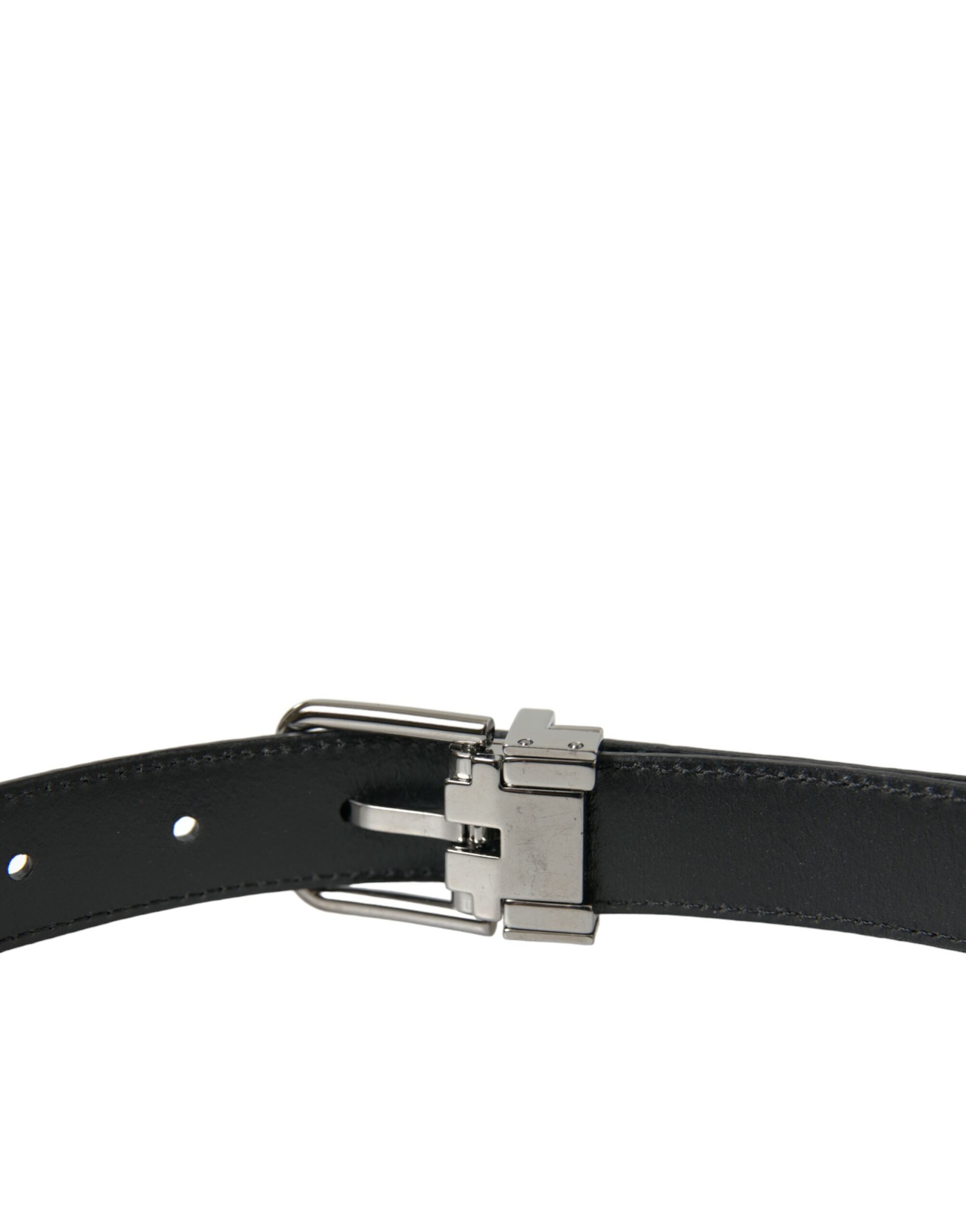 Dolce & Gabbana Elegant Black Leather Belt with Metal Buckle - Luksusmuotia Dolce & Gabbana - Tutustu YVES JAVANNI® 