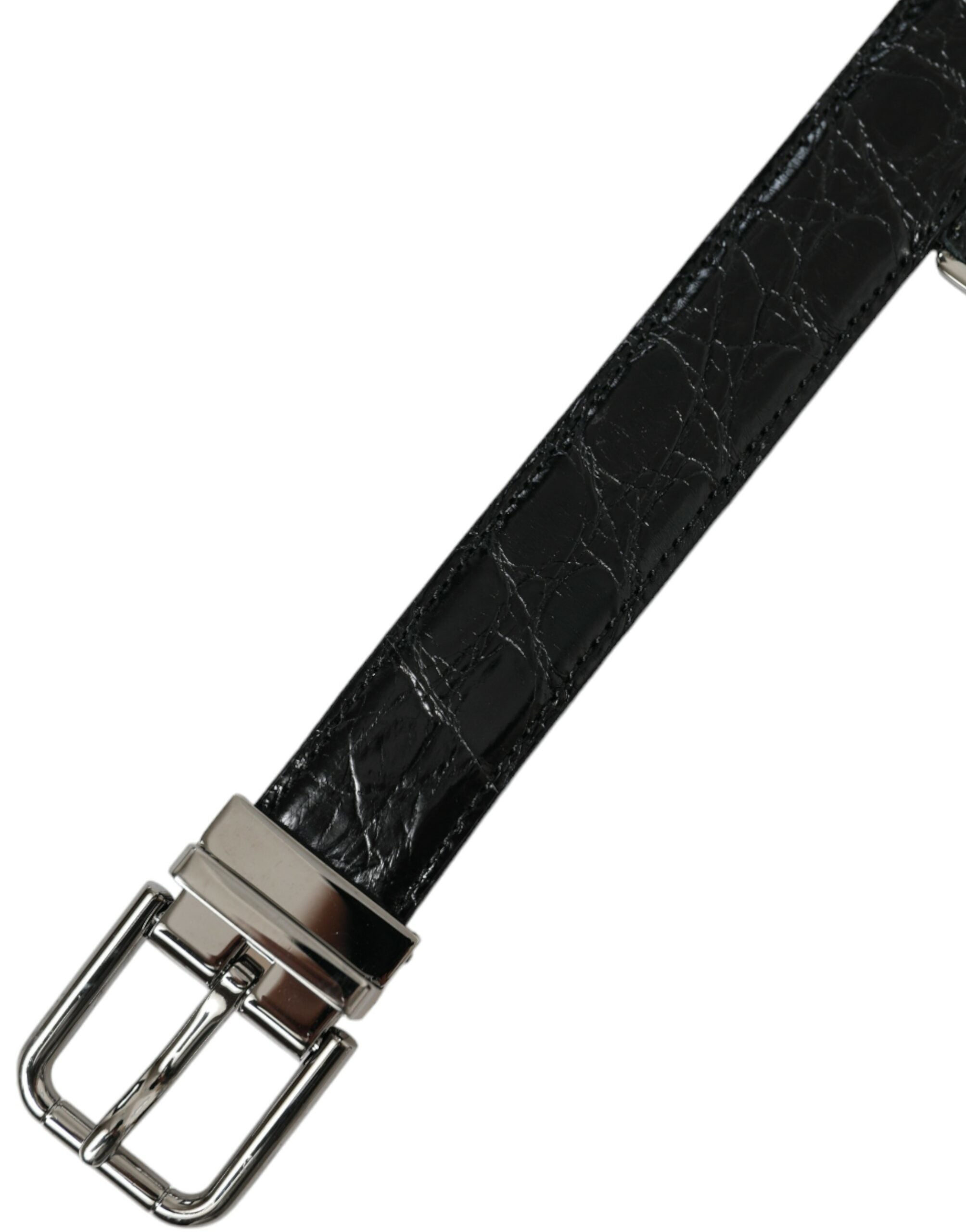 Dolce & Gabbana Elegant Black Leather Belt with Metal Buckle - Luksusmuotia Dolce & Gabbana - Tutustu YVES JAVANNI® 