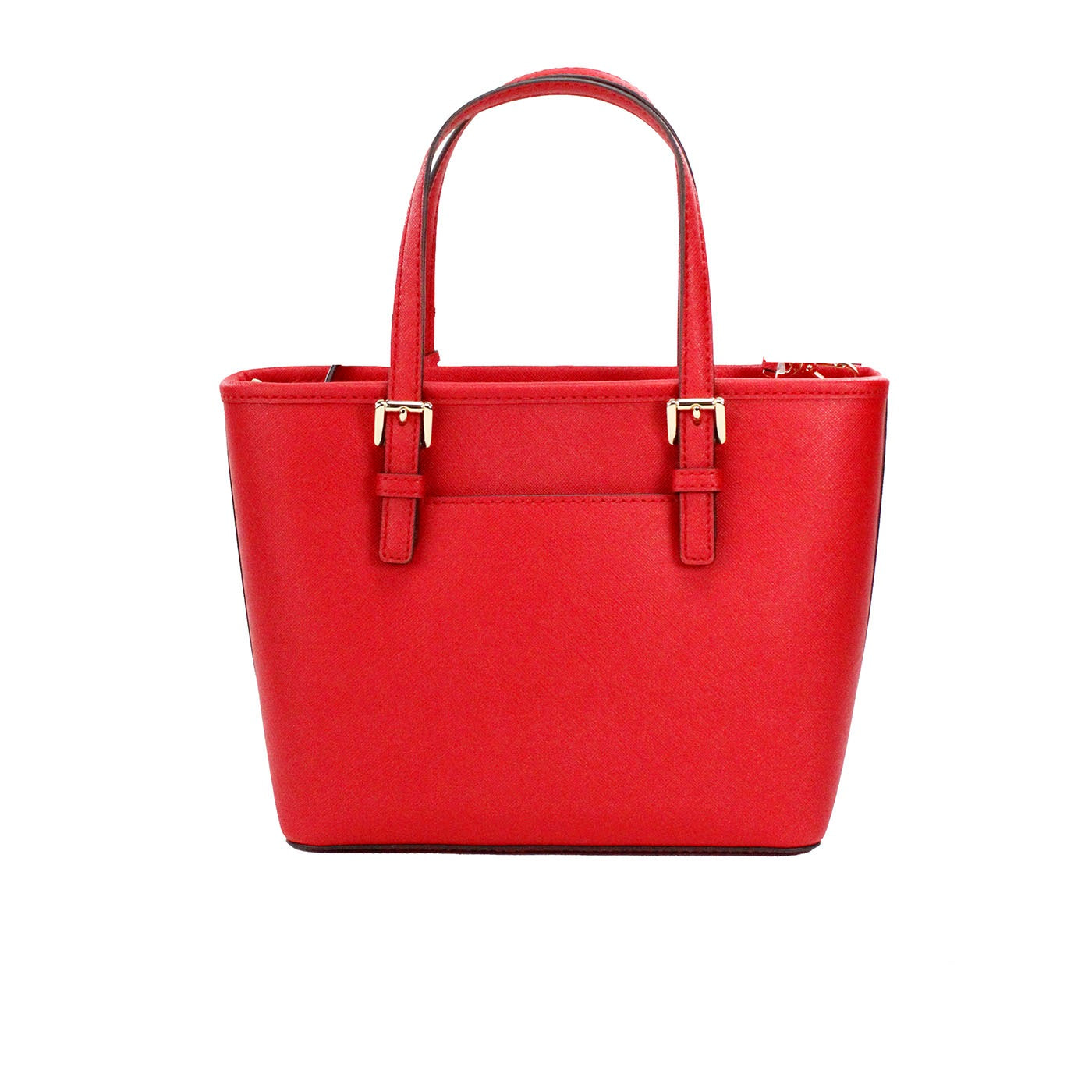 Michael Kors Jet Set Bright Red Leather XS Carryall Top Zip Tote Bag Purse - Luksusmuotia Michael Kors - Tutustu YVES JAVANNI® 