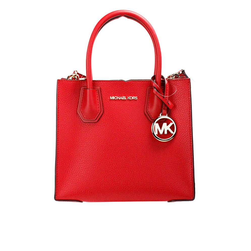 Michael Kors Mercer Medium Bright Red Pebble Leather Messenger Crossbody Bag - Luksusmuotia Michael Kors - Tutustu YVES JAVANNI® 