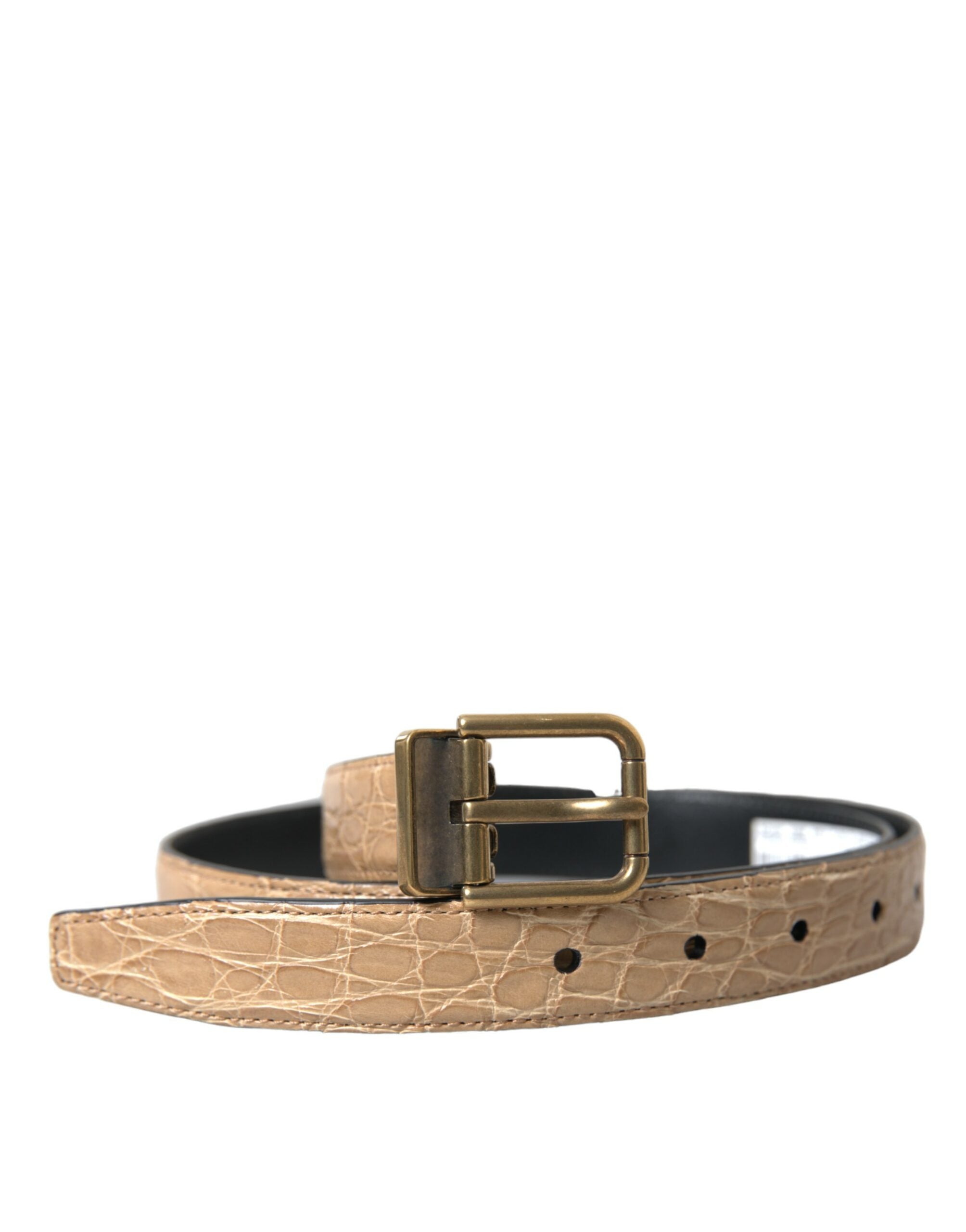 Dolce & Gabbana Elegant Beige Leather Belt - Luksusmuotia Dolce & Gabbana - Tutustu YVES JAVANNI® 