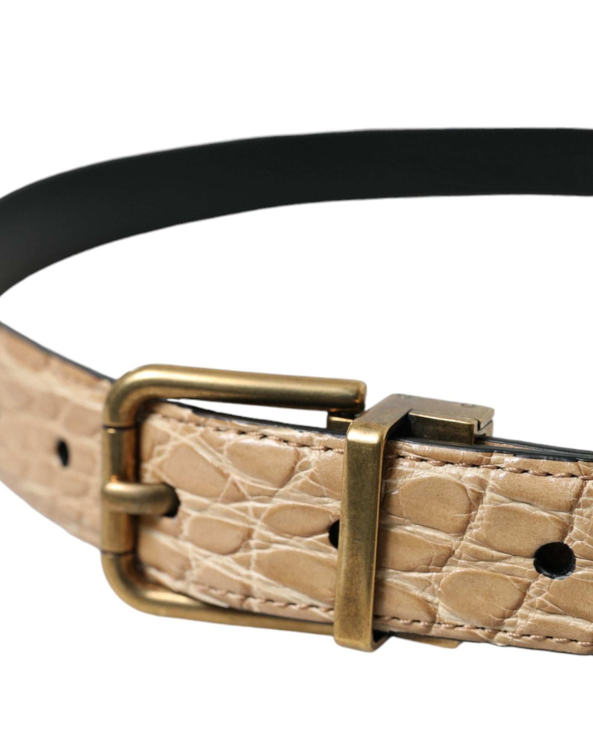 Dolce & Gabbana Elegant Beige Leather Belt - Luksusmuotia Dolce & Gabbana - Tutustu YVES JAVANNI® 