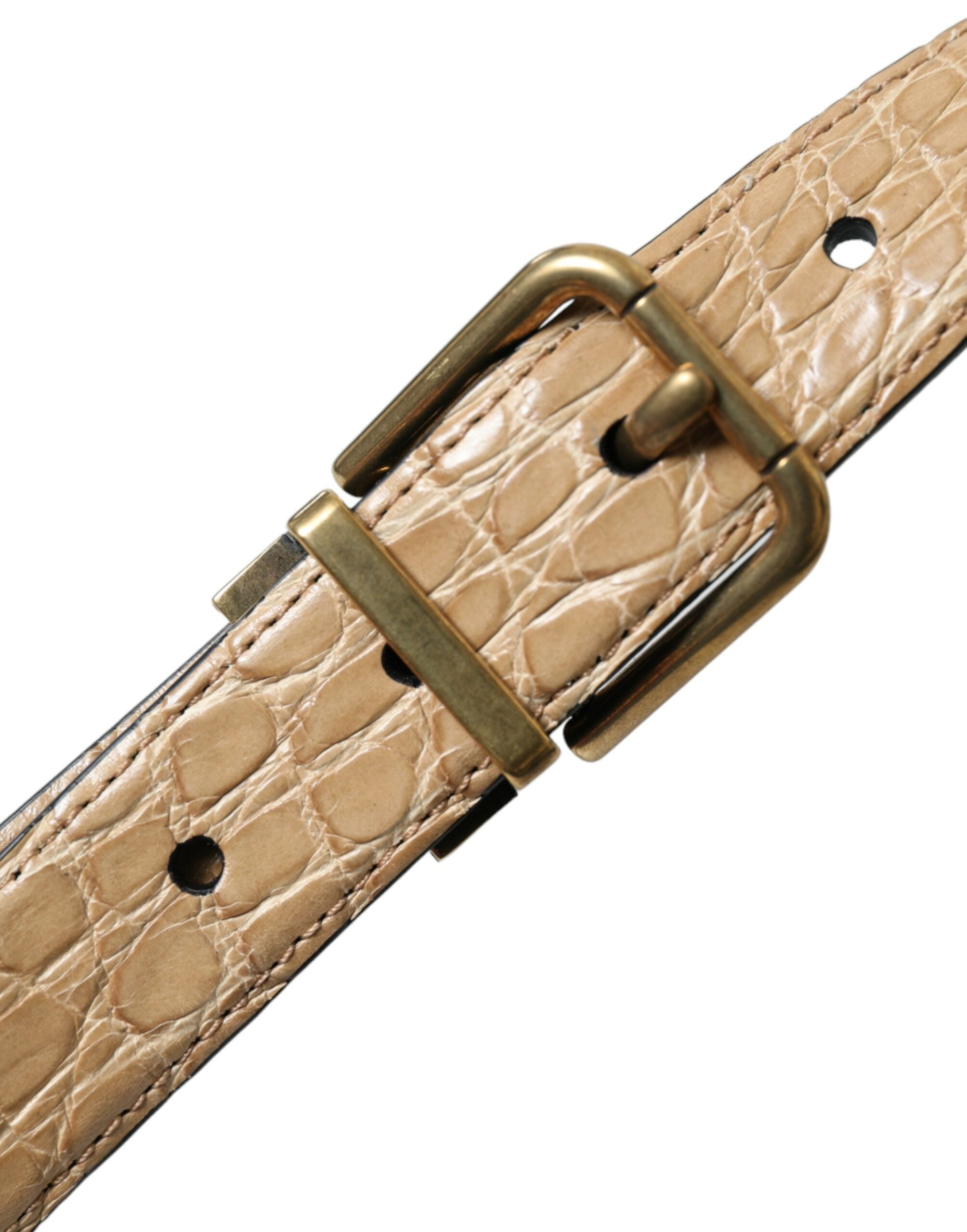 Dolce & Gabbana Elegant Beige Leather Belt - Luksusmuotia Dolce & Gabbana - Tutustu YVES JAVANNI® 