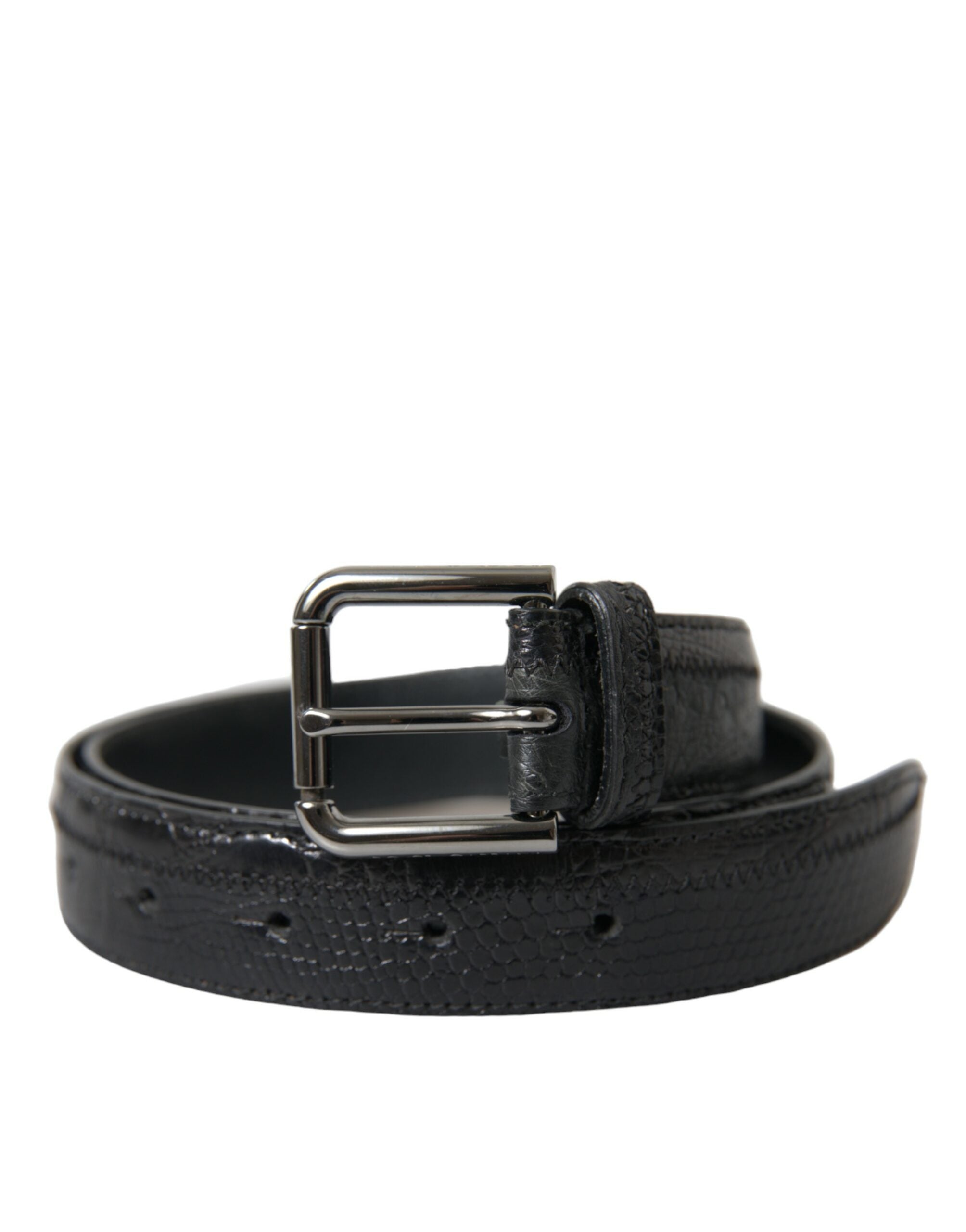 Dolce & Gabbana Elegant Black Leather Belt with Metal Buckle - Luksusmuotia Dolce & Gabbana - Tutustu YVES JAVANNI® 