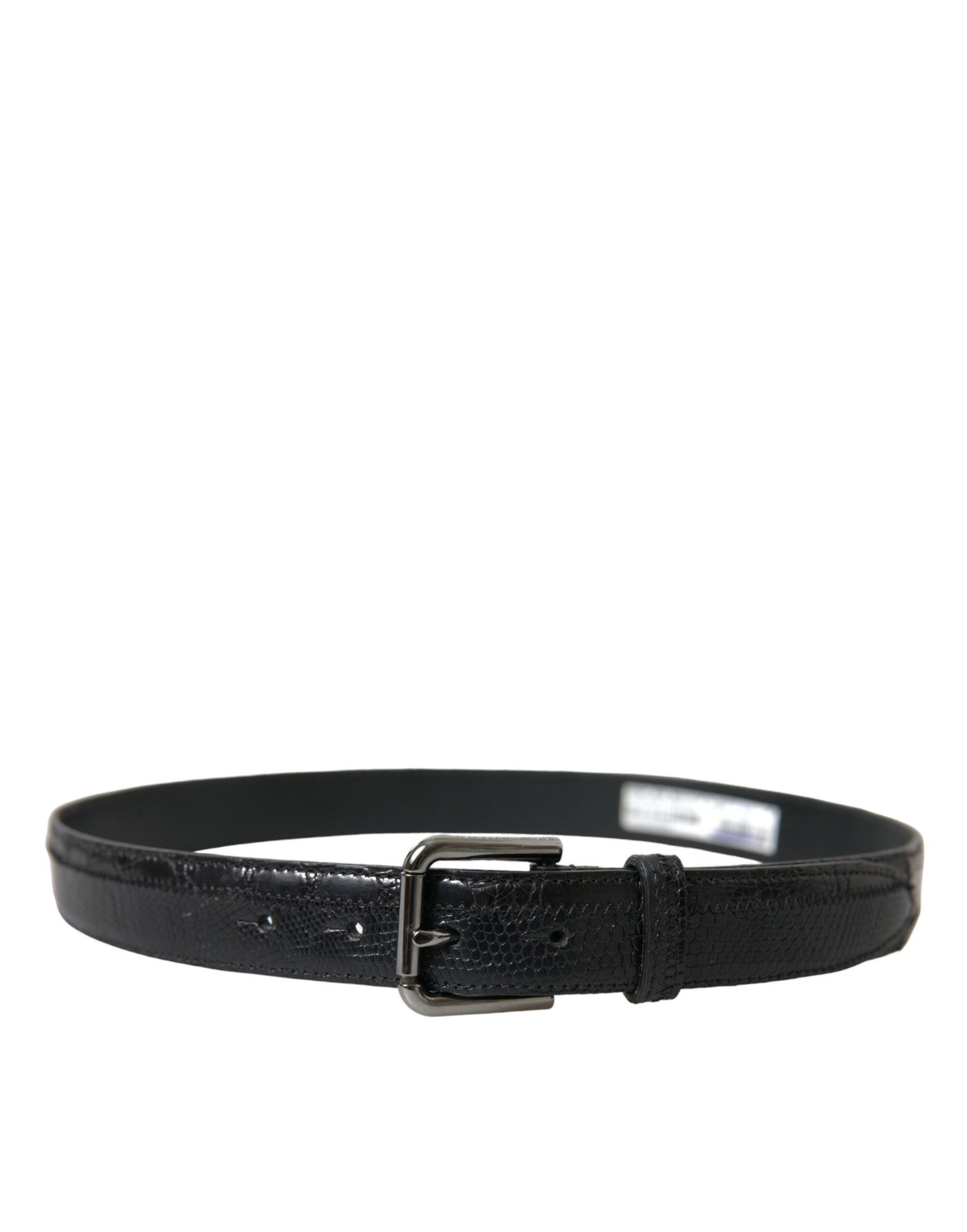 Dolce & Gabbana Elegant Black Leather Belt with Metal Buckle - Luksusmuotia Dolce & Gabbana - Tutustu YVES JAVANNI® 