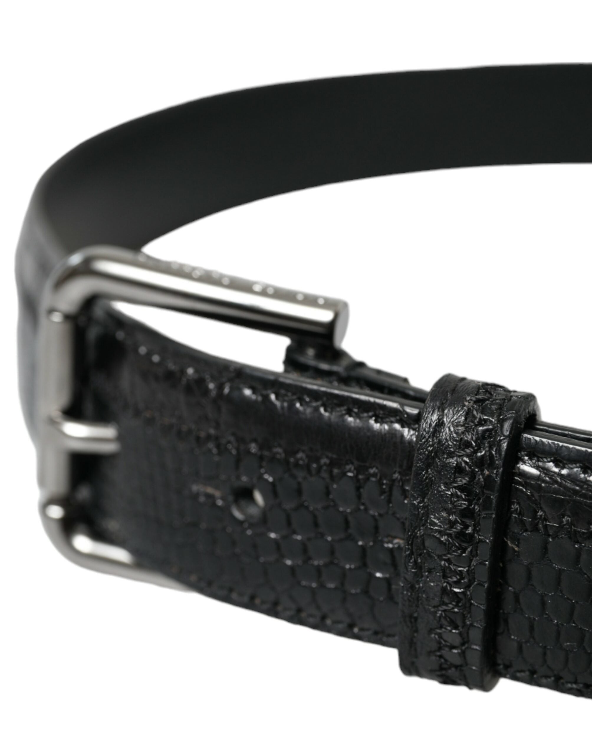 Dolce & Gabbana Elegant Black Leather Belt with Metal Buckle - Luksusmuotia Dolce & Gabbana - Tutustu YVES JAVANNI® 