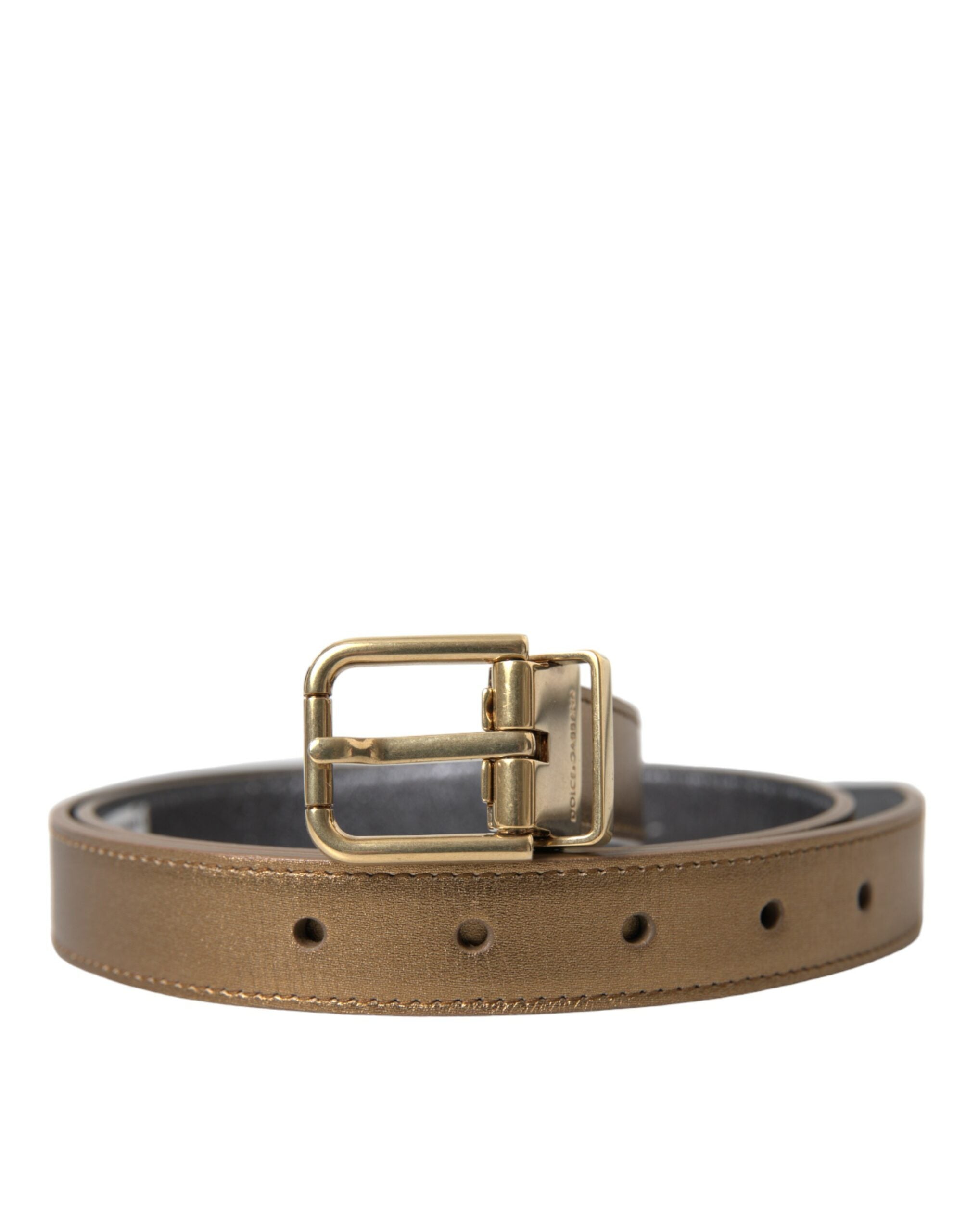 Dolce & Gabbana Metallic Gold Leather Belt - Timeless Elegance - Luksusmuotia Dolce & Gabbana - Tutustu YVES JAVANNI® 