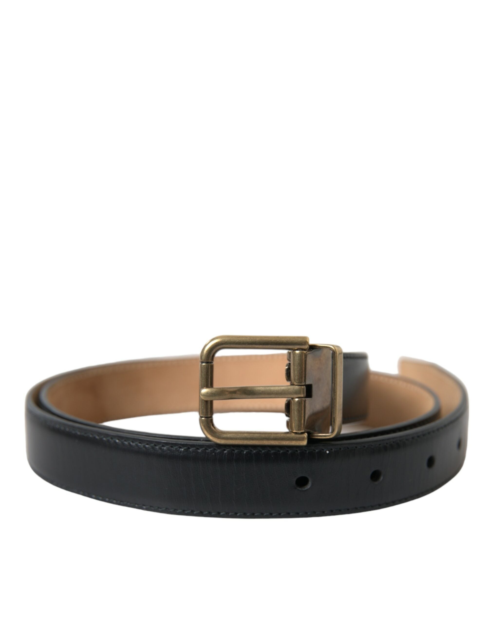 Dolce & Gabbana Elegant Black Calf Leather Belt - Luksusmuotia Dolce & Gabbana - Tutustu YVES JAVANNI® 