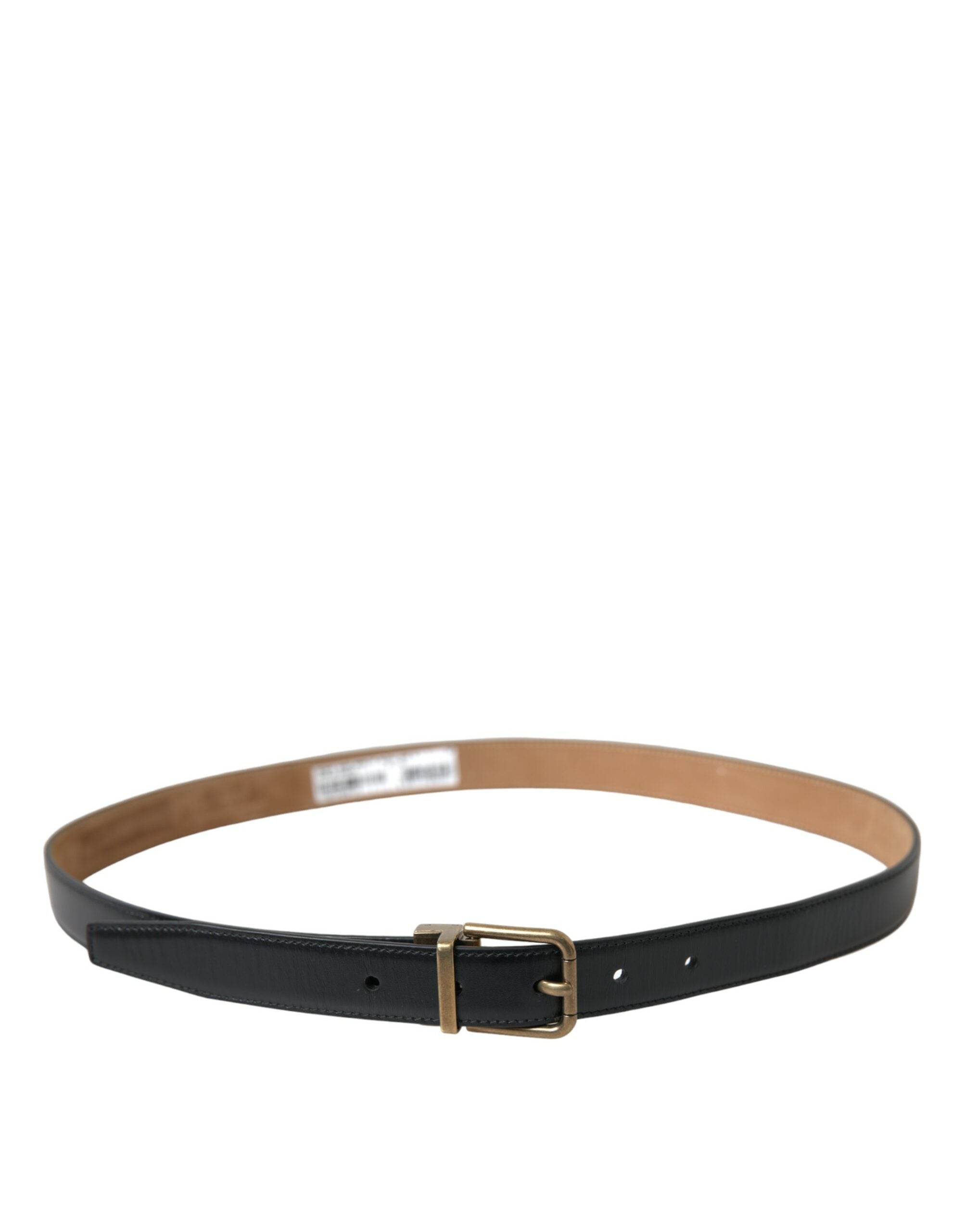 Dolce & Gabbana Elegant Black Calf Leather Belt - Luksusmuotia Dolce & Gabbana - Tutustu YVES JAVANNI® 