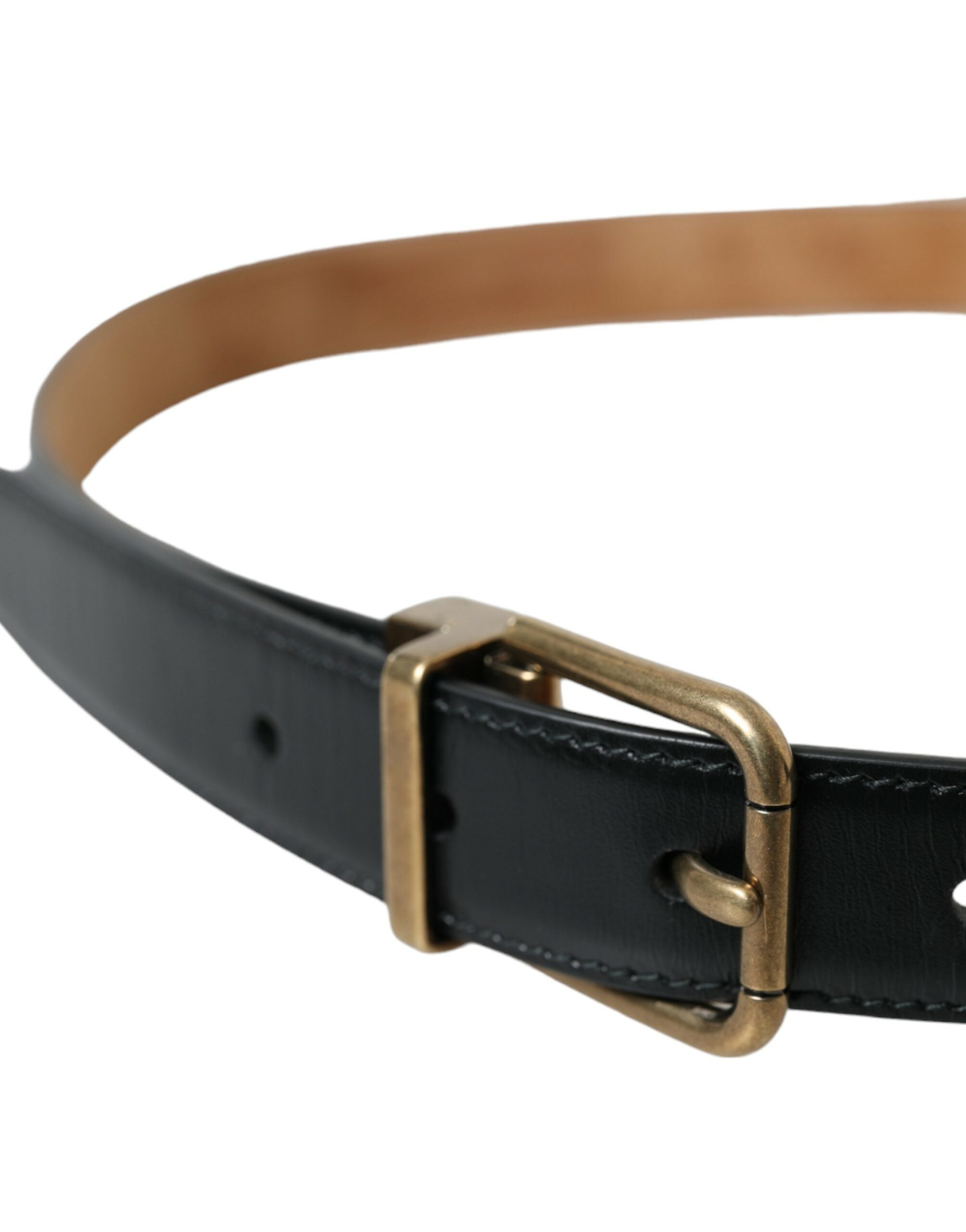 Dolce & Gabbana Elegant Black Calf Leather Belt - Luksusmuotia Dolce & Gabbana - Tutustu YVES JAVANNI® 