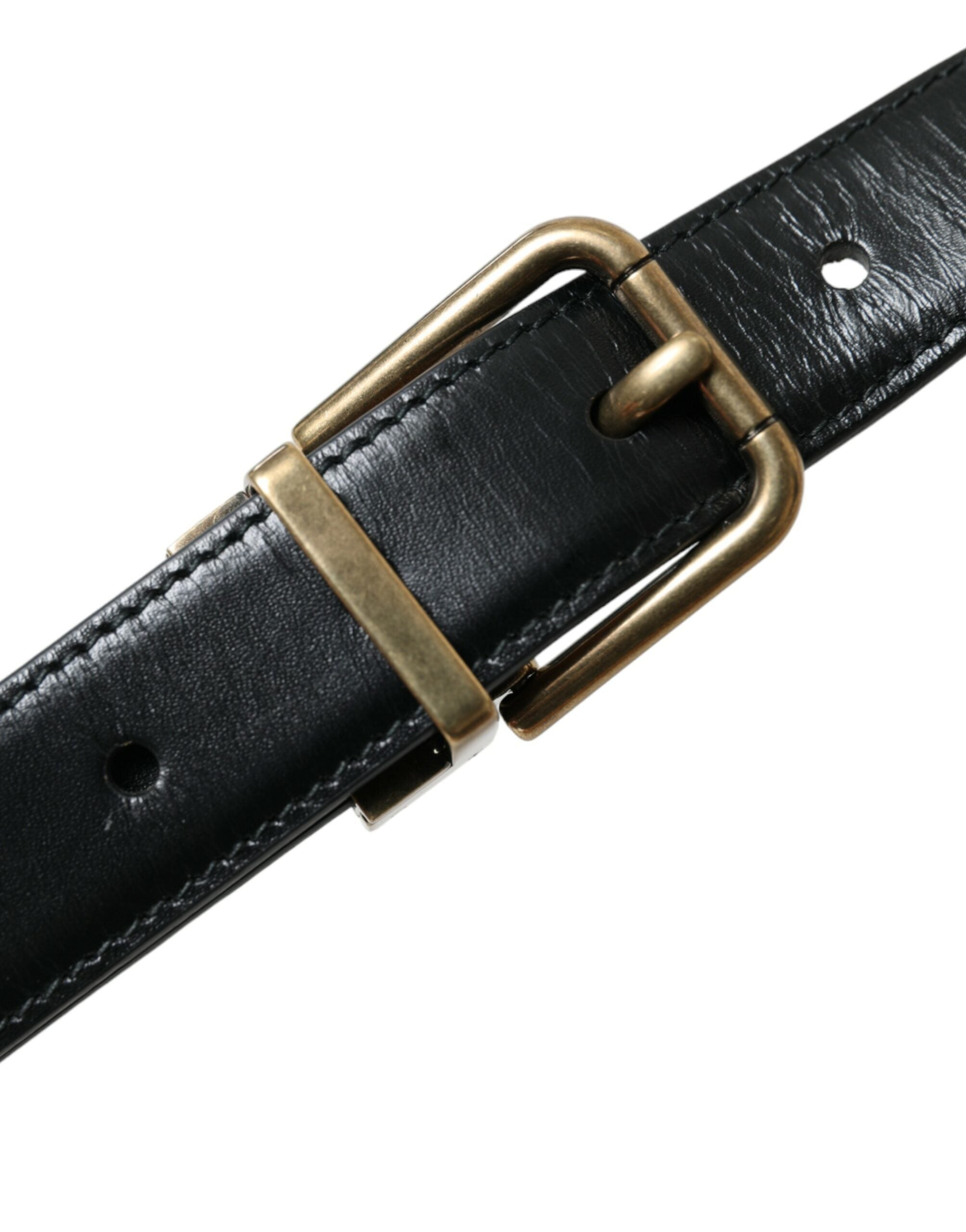 Dolce & Gabbana Elegant Black Calf Leather Belt - Luksusmuotia Dolce & Gabbana - Tutustu YVES JAVANNI® 