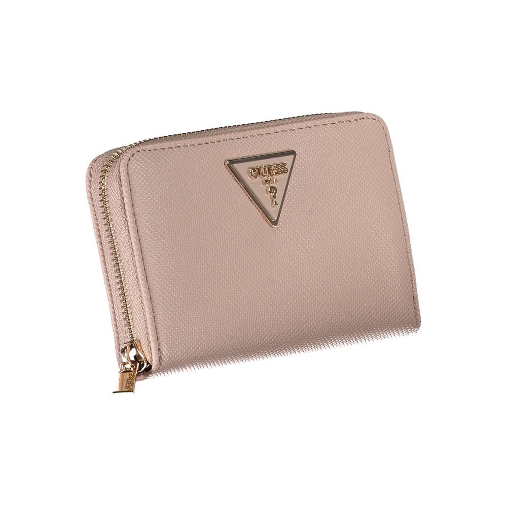 Guess Chic Pink Polyethylene Zip Wallet - Luksusmuotia Guess Jeans - Tutustu YVES JAVANNI® 