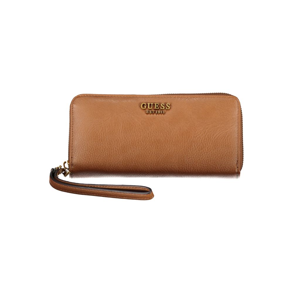 Guess Elegant Brown Zip Wallet with Multiple Compartments - Luksusmuotia Guess Jeans - Tutustu YVES JAVANNI® 