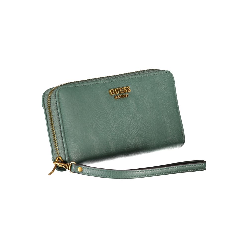 Guess Chic Green Polyethylene Wallet with Multiple Compartments - Luksusmuotia Guess Jeans - Tutustu YVES JAVANNI® 