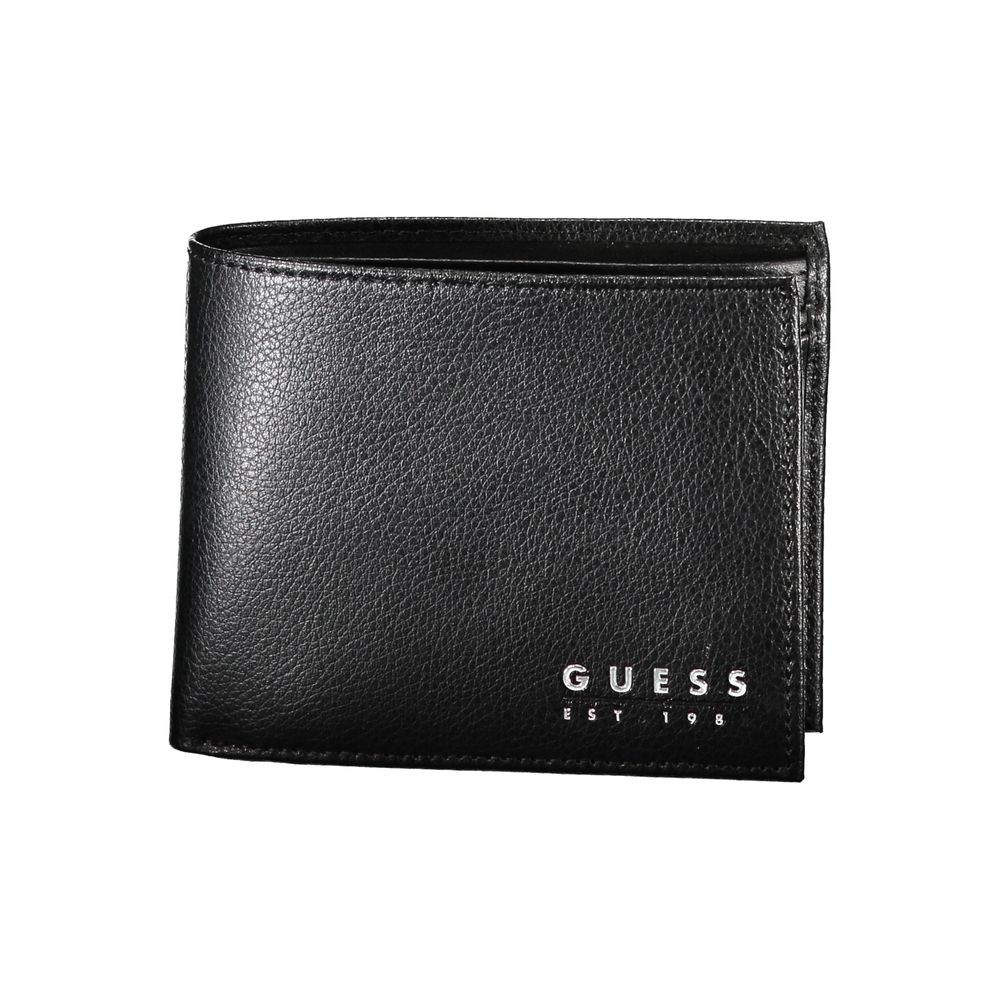 Guess Jeans Chic Black Leather Dual-Compartment Wallet - Luksusmuotia Guess Jeans - Tutustu YVES JAVANNI® 