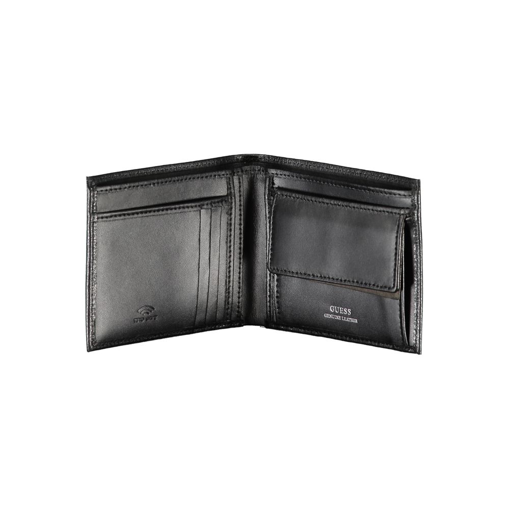 Guess Chic Black Leather Dual-Compartment Wallet - Luksusmuotia Guess Jeans - Tutustu YVES JAVANNI® 