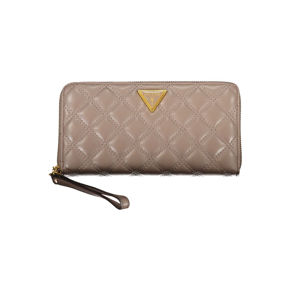 Guess Elegant Beige Zip Wallet with Chic Detailing - Luksusmuotia Guess Jeans - Tutustu YVES JAVANNI® 