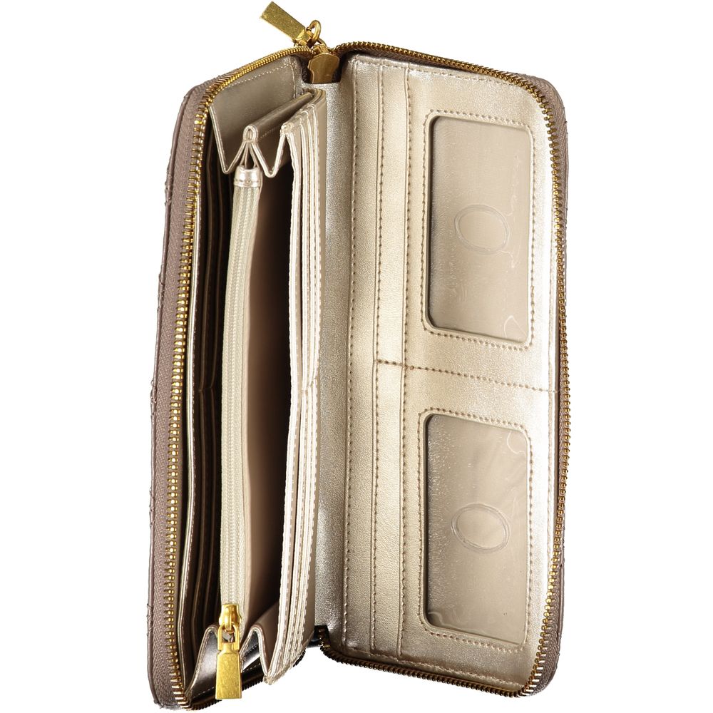 Guess Elegant Beige Zip Wallet with Chic Detailing - Luksusmuotia Guess Jeans - Tutustu YVES JAVANNI® 