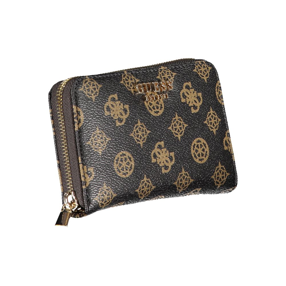 Guess Chic Brown Polyethylene Wallet with Logo Detail - Luksusmuotia Guess Jeans - Tutustu YVES JAVANNI® 